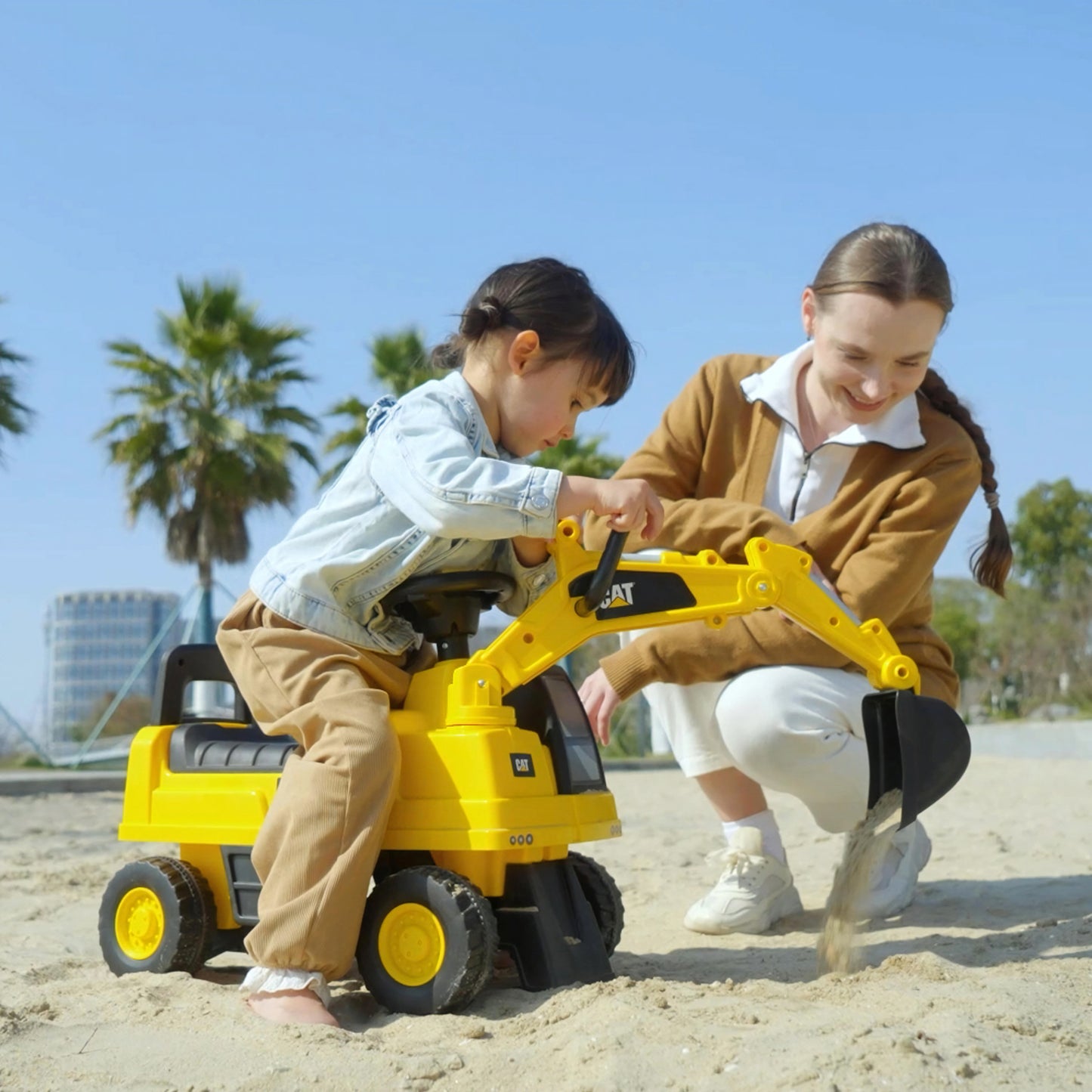 CAT Licensed Kids Ride on Digger Toddler Pretend Construction Play