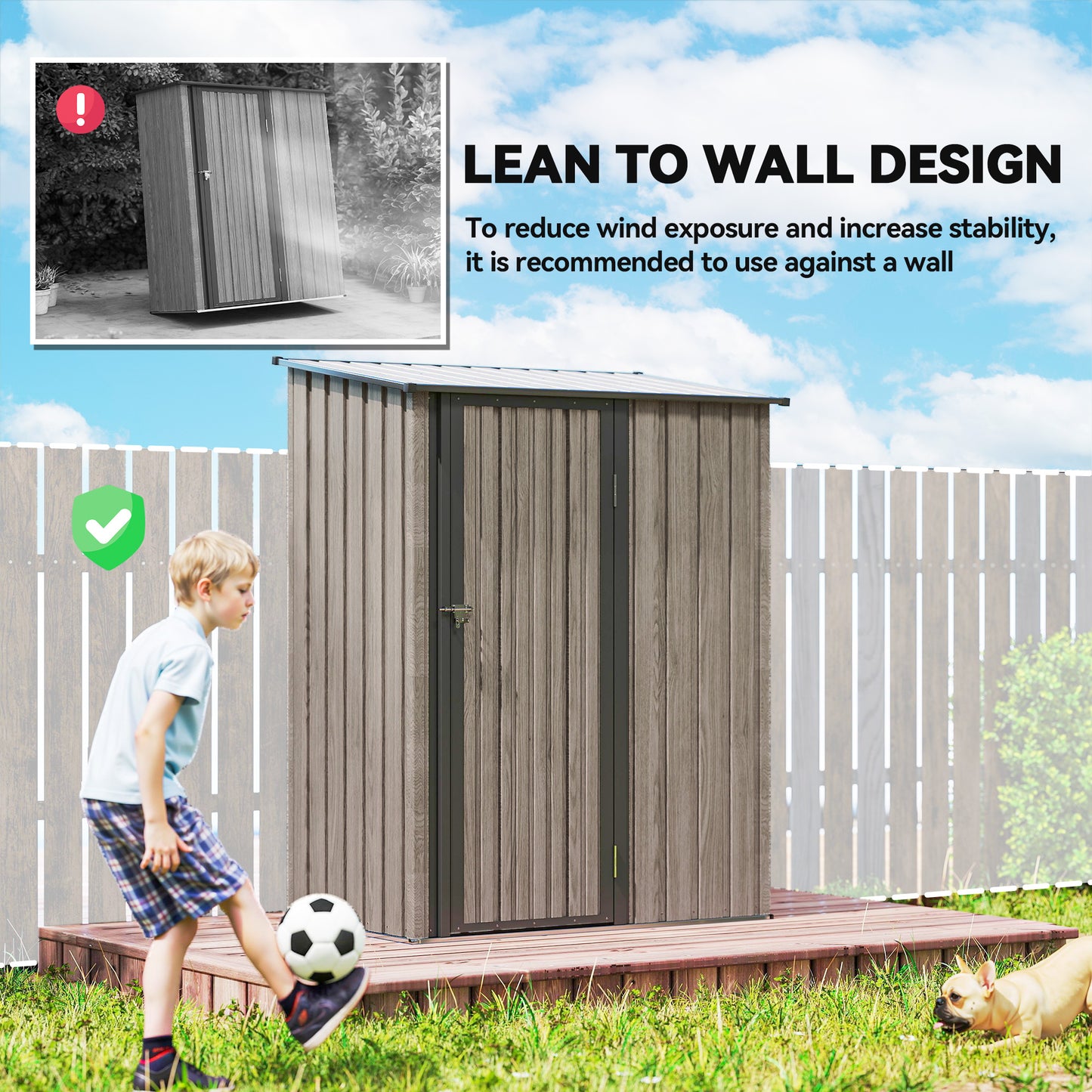 5ft x 3ft Metal Garden Storage Shed