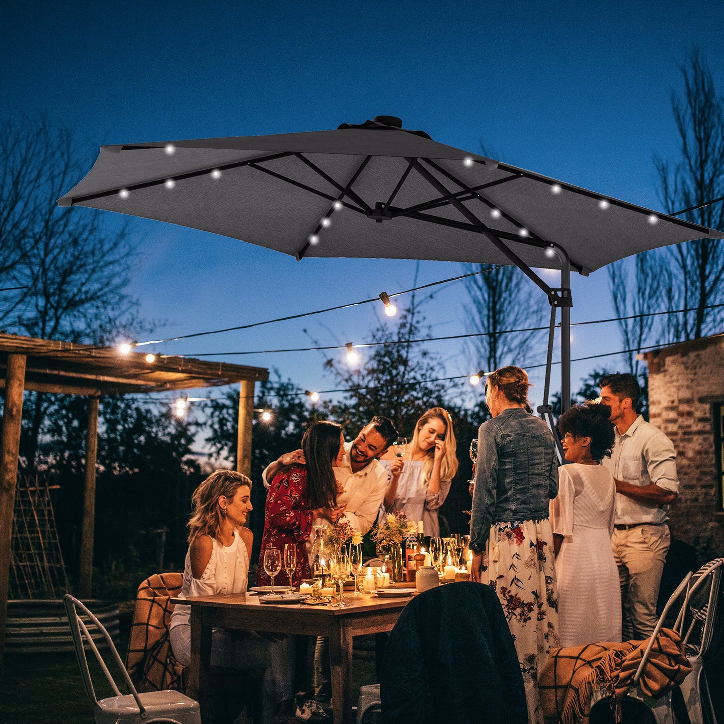 3(m) Solar LED Cantilever Parasol