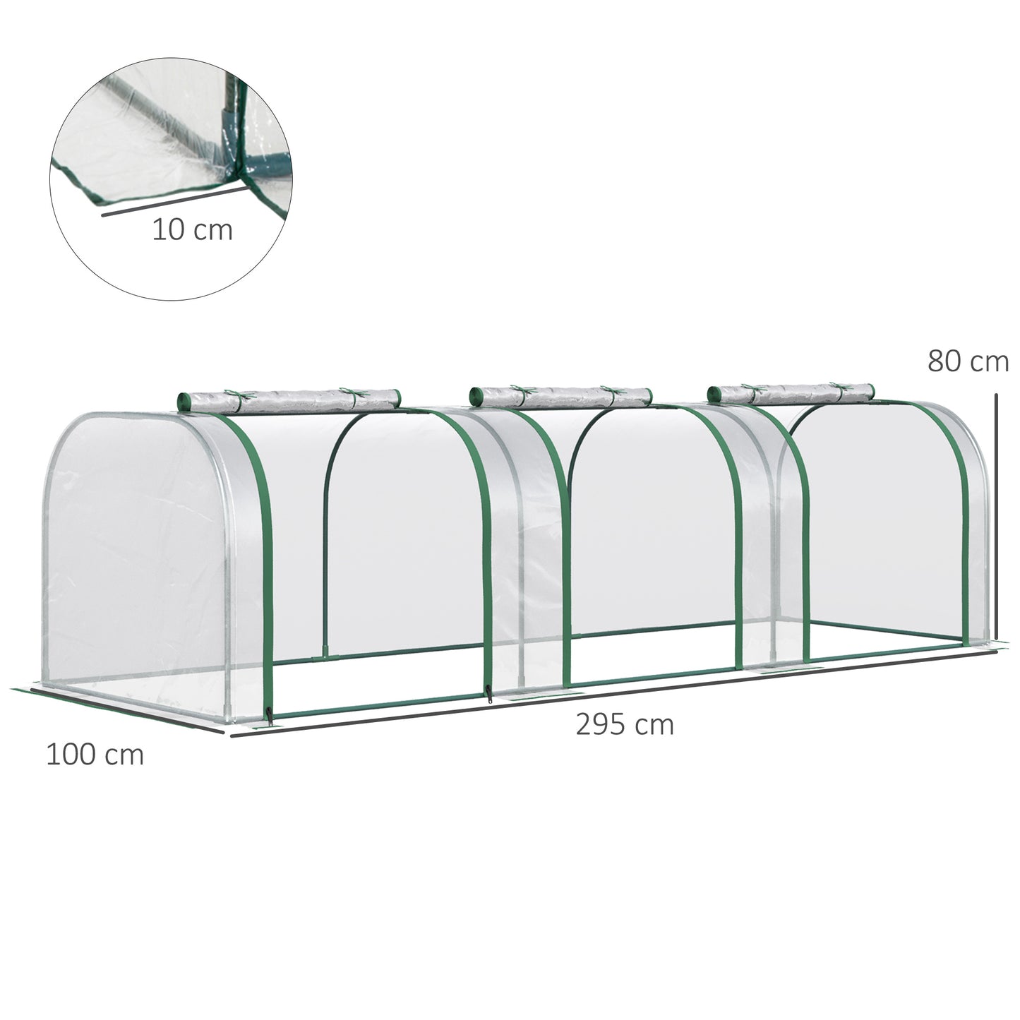 PVC Tunnel Greenhouse Green Grow House Steel Frame