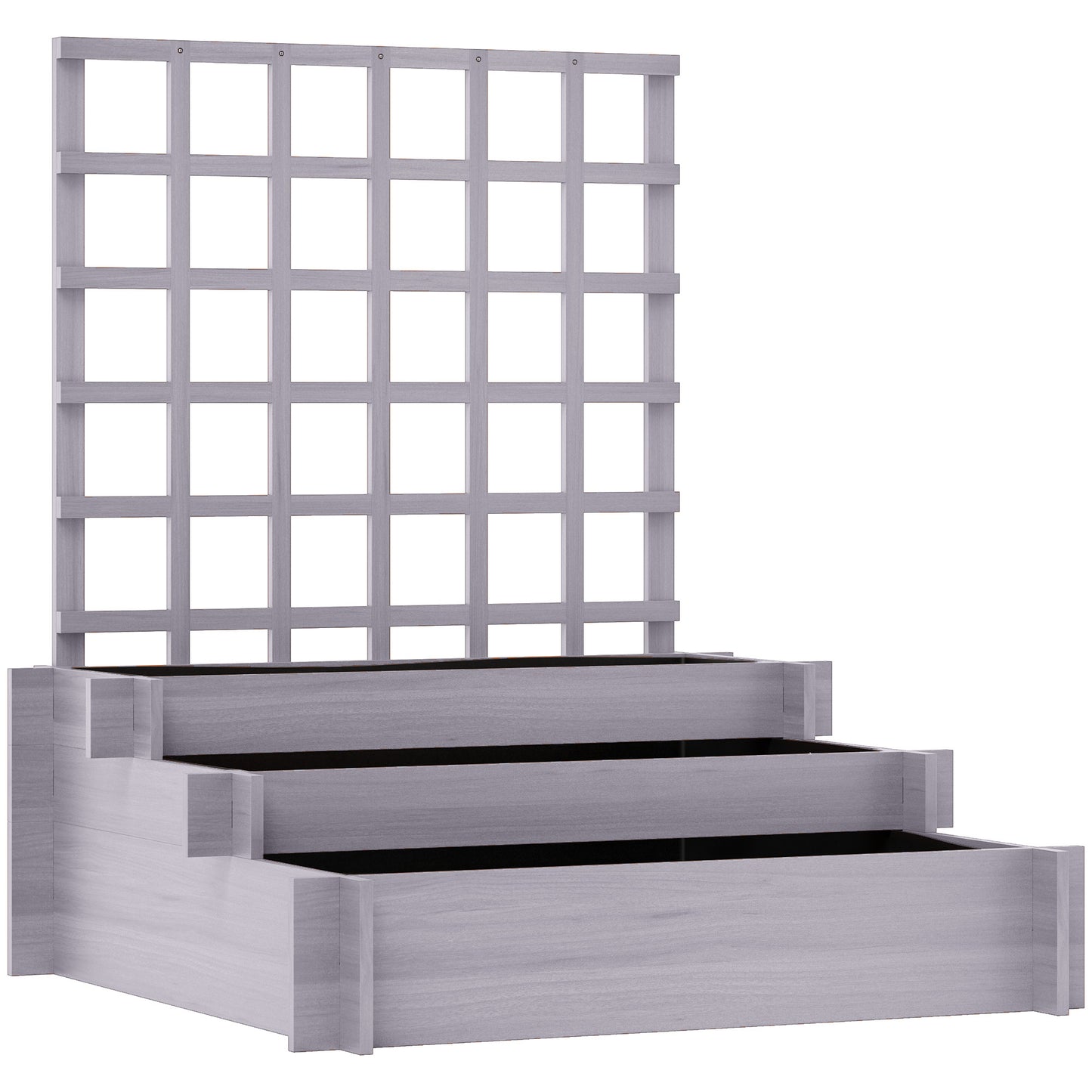 3 Tier Garden Planters with Trellis for Vine Climbing (1)