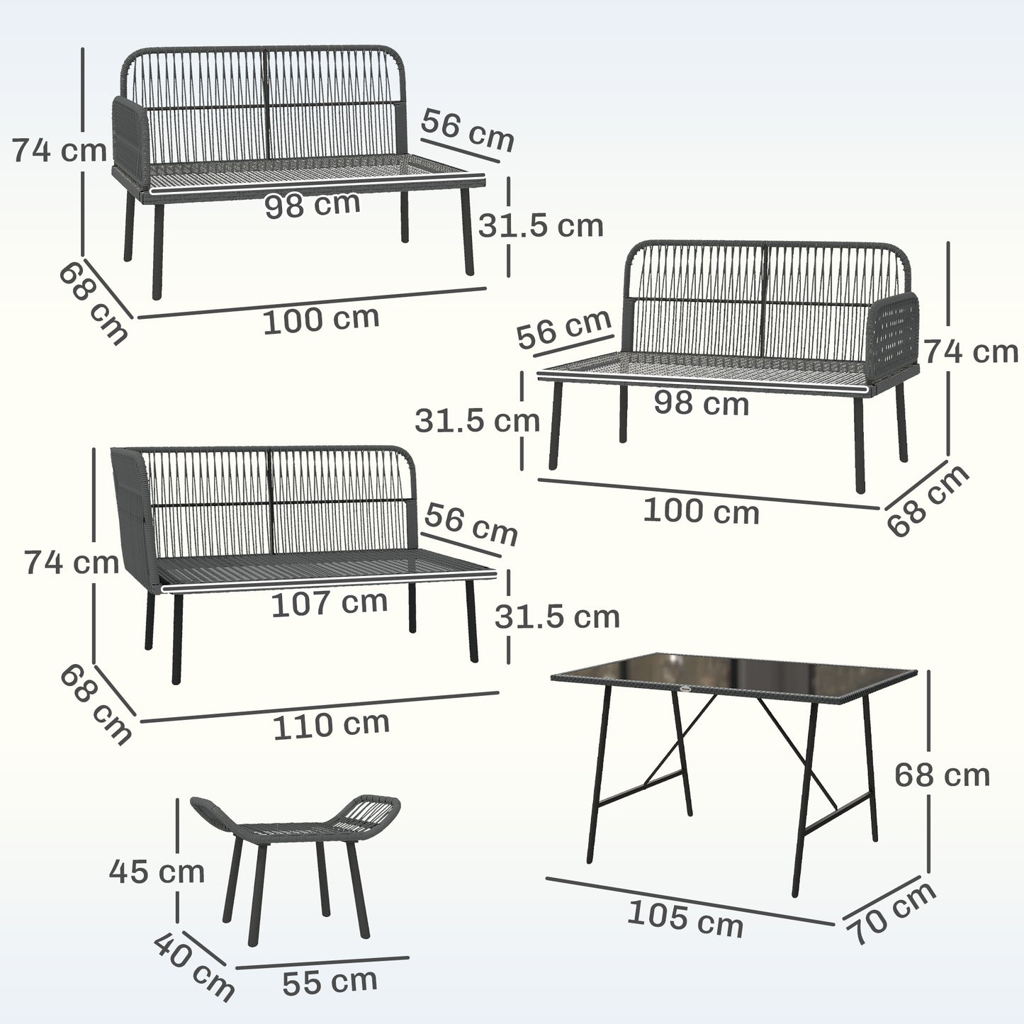 6 Piece Rattan Garden Furniture Set (1)