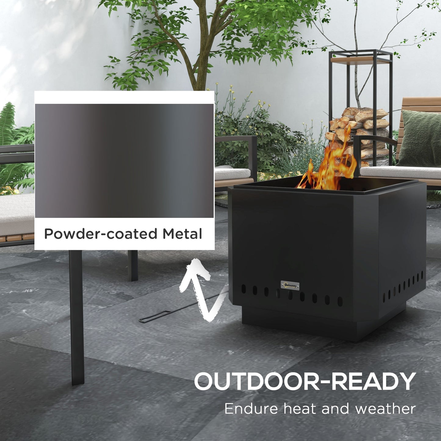 Smokeless Fire Pit, 48 cm Portable Wood Burning Firepit