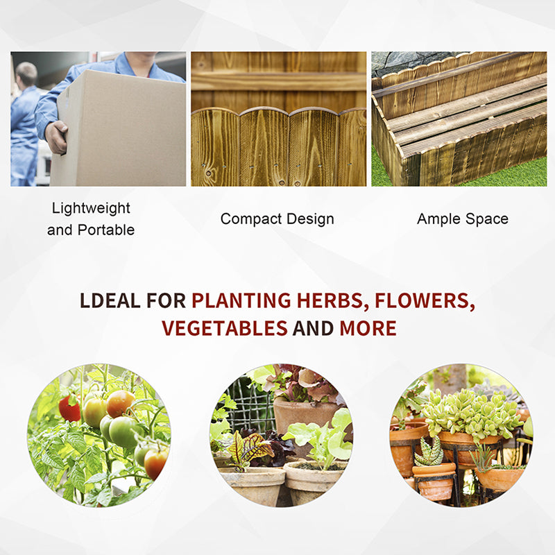 109L Raised Garden Bed, Wooden Rectangle Planter Box