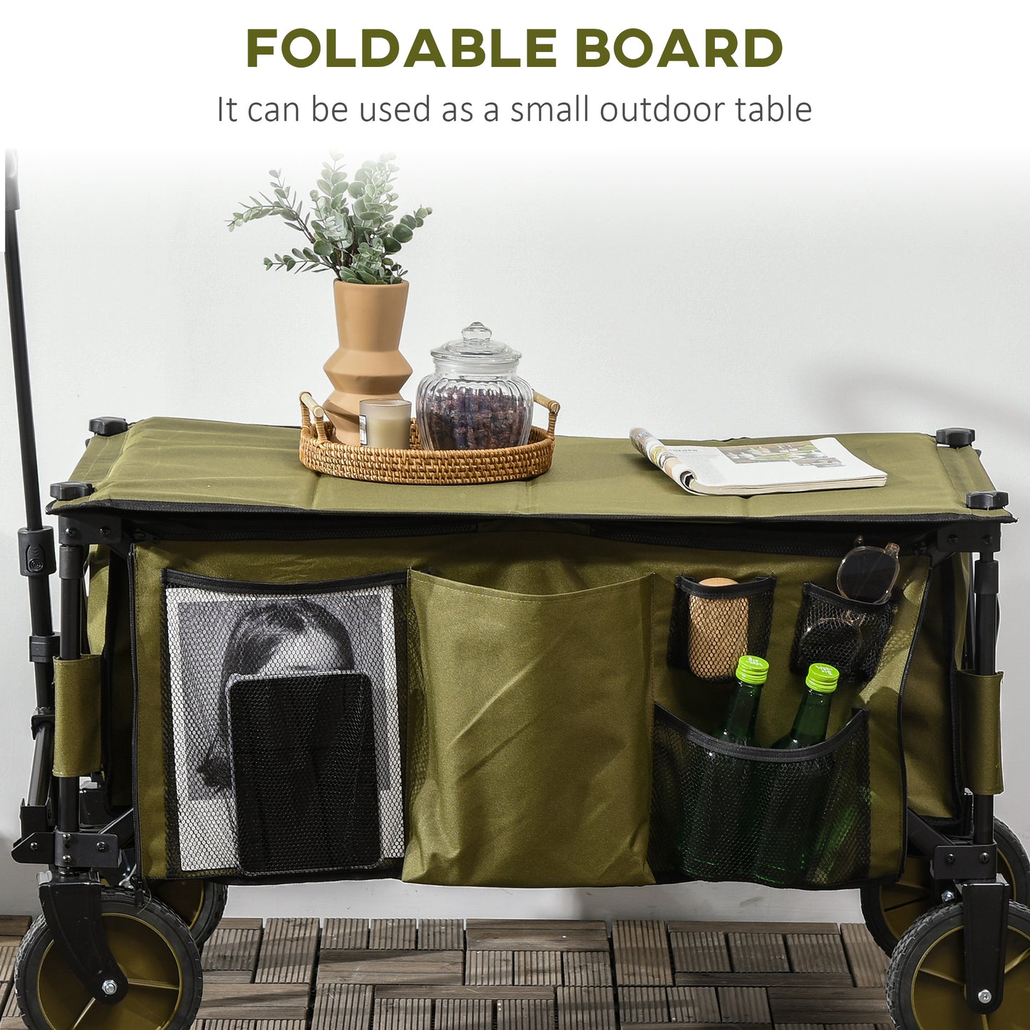 Folding Garden Trolley, Cargo Trailer on Wheels