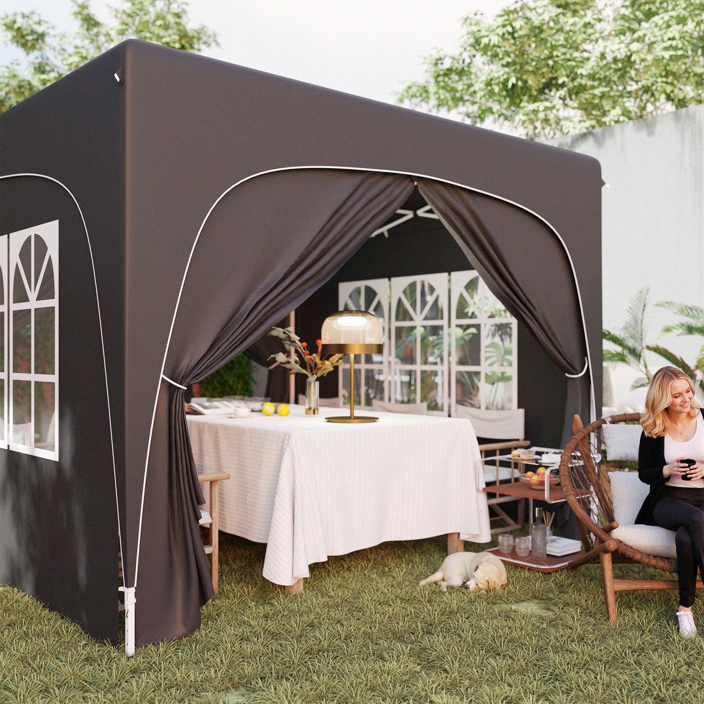 3 x 3m Pop-Up Gazebo Shelter, with Accessories