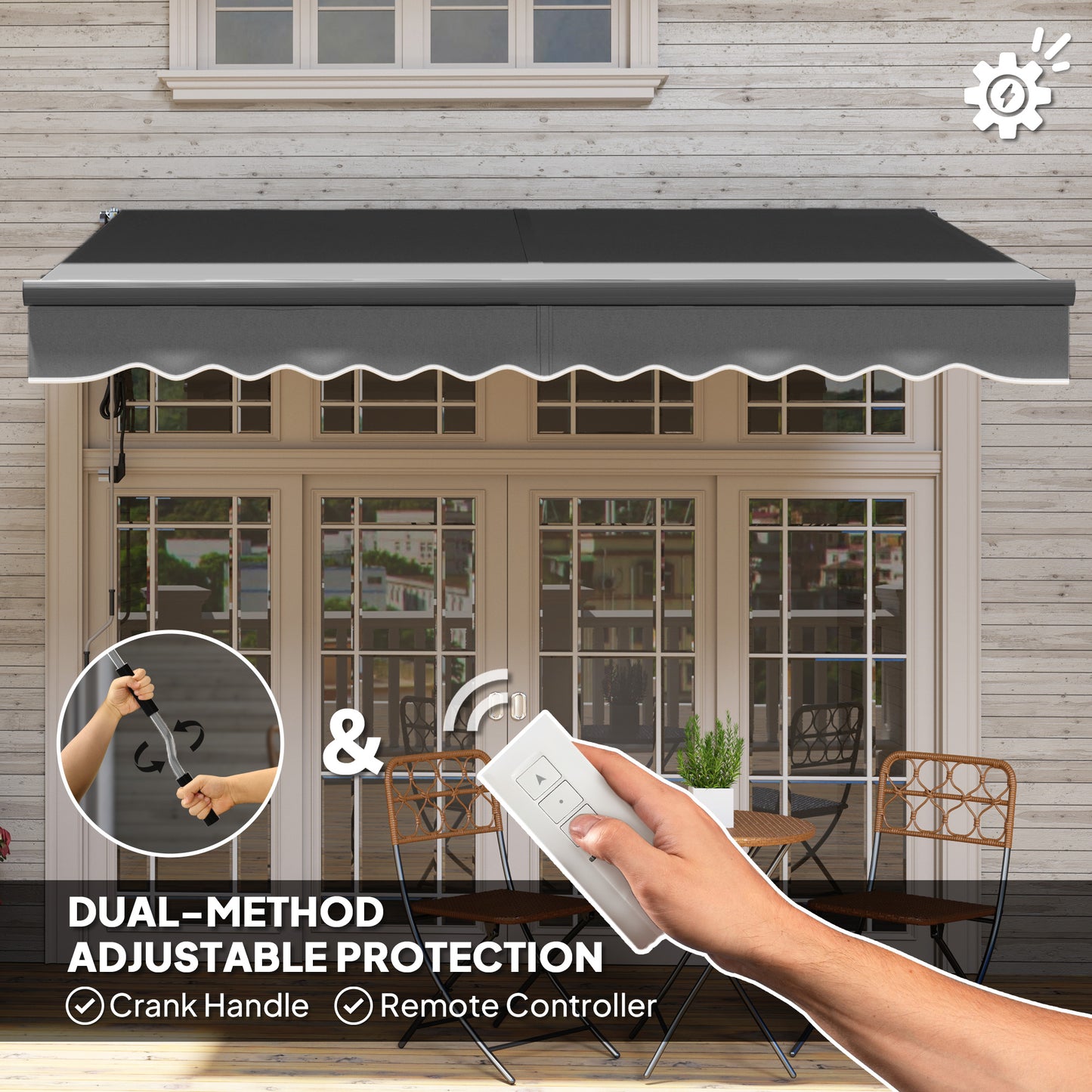 3 x 2.5m Electric Awning with Remote Controller (1)