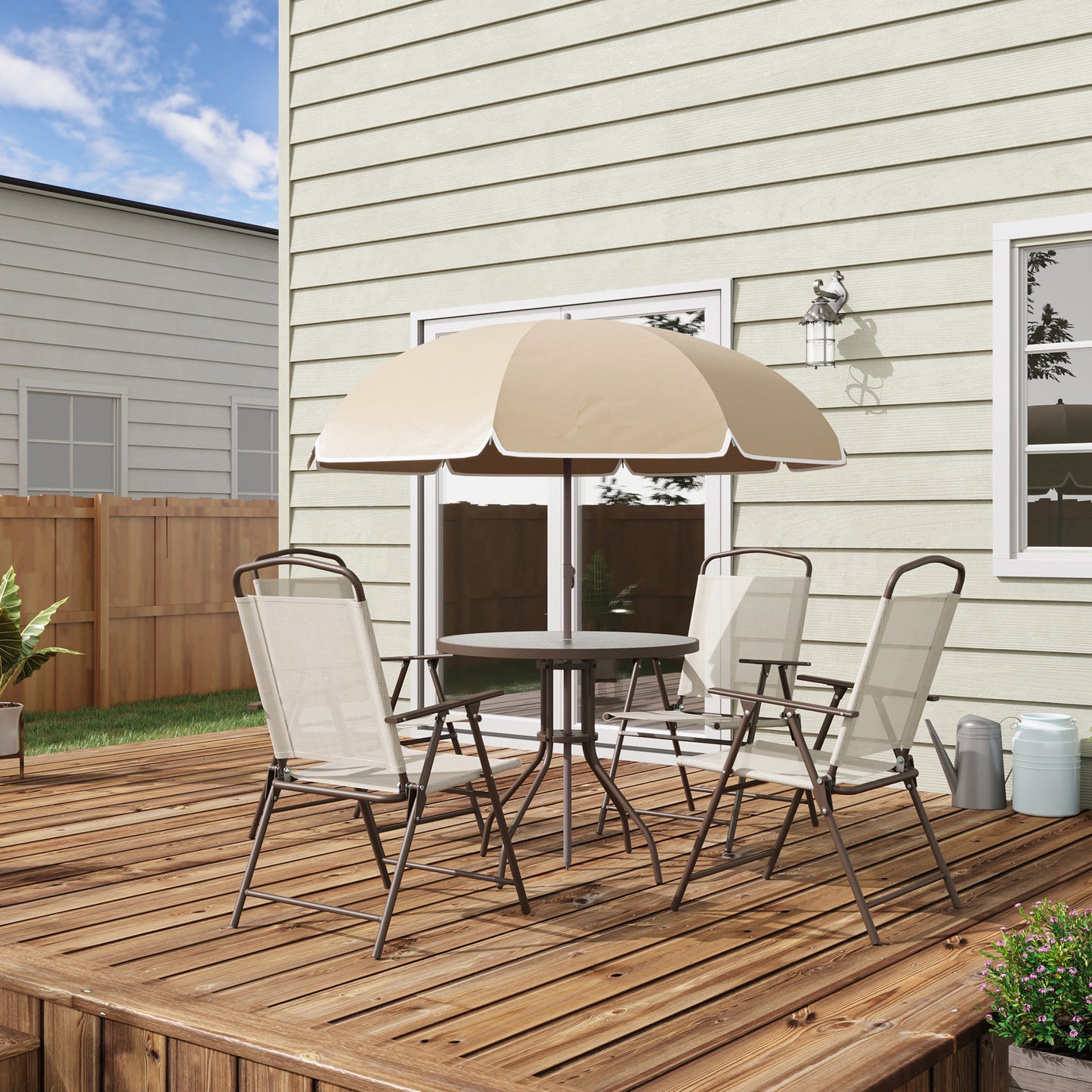 Garden Patio Texteline Folding Chairs Plus Table