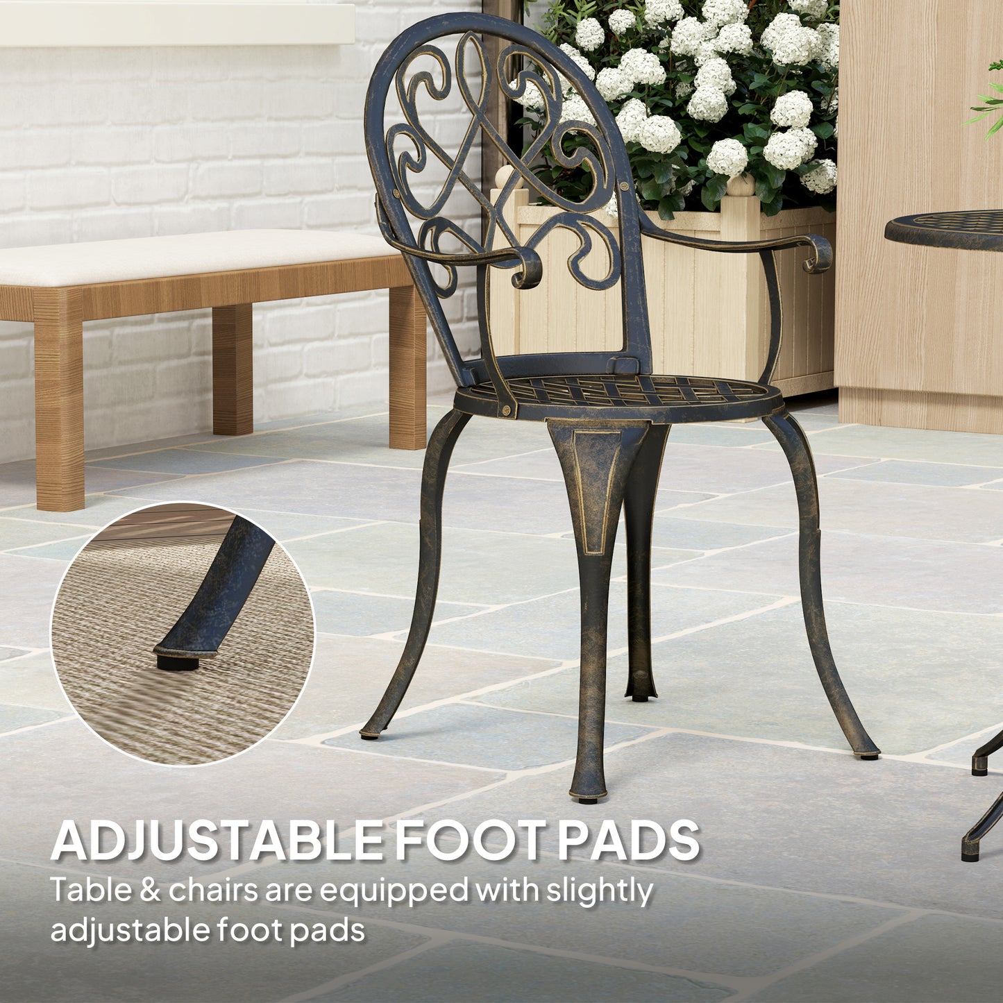 Three-Piece Elegant Aluminium Garden Set