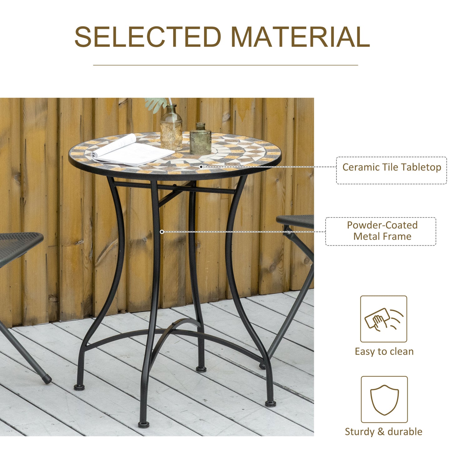 Φ60cm Mosaic Outdoor Patio Table