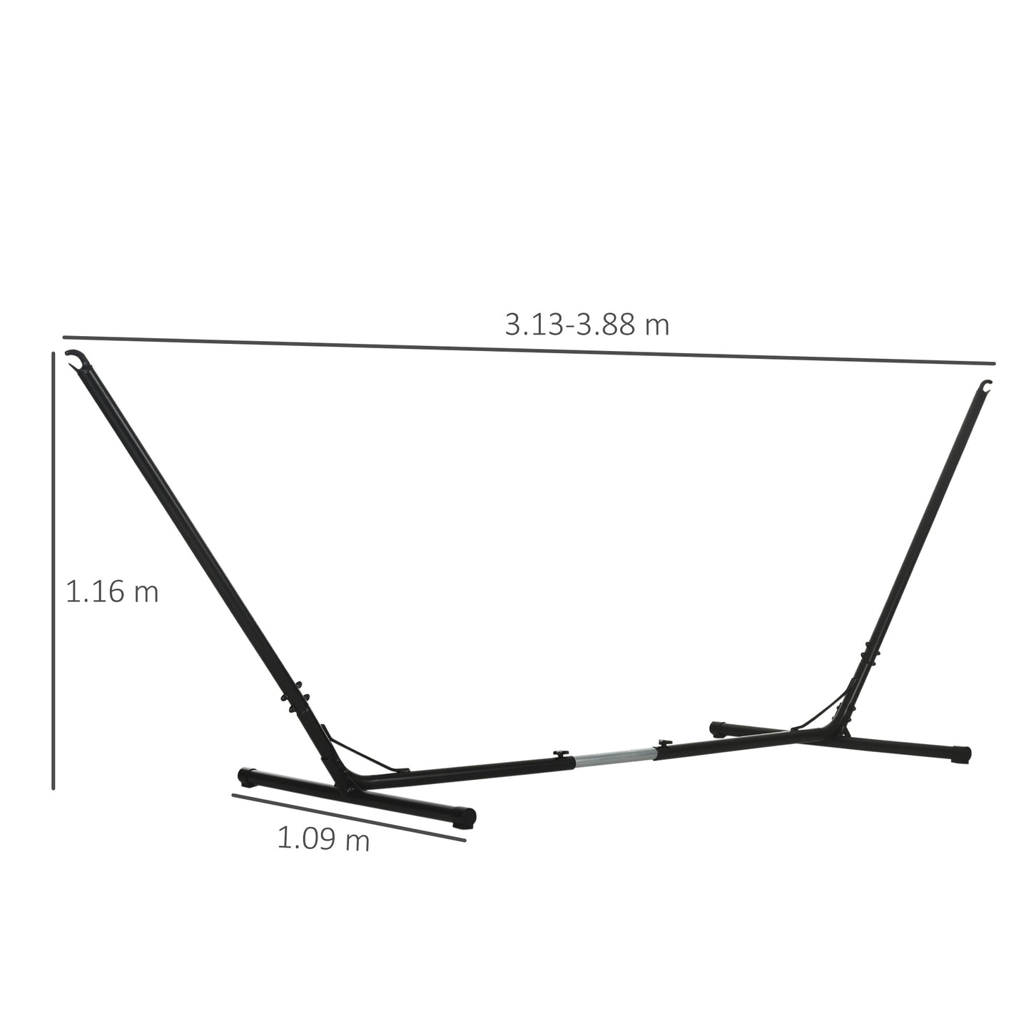 3.1–3.8m Adjustable Universal Hammock Stand Metal Frame Garden