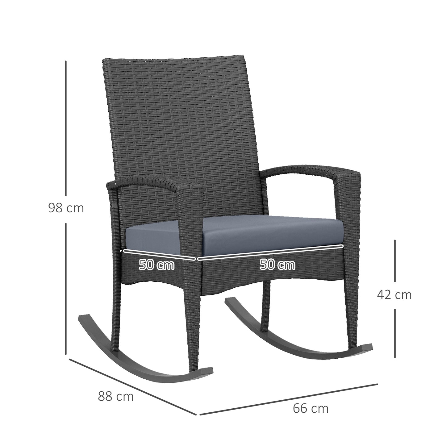 Outdoor PE Rattan Rocking Chair Set of 2