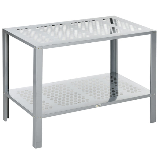 2-Tier Plant Stand, Corner Plant Shelf for Outdoor