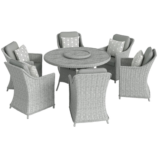 Rattan Dining Set with Turntable