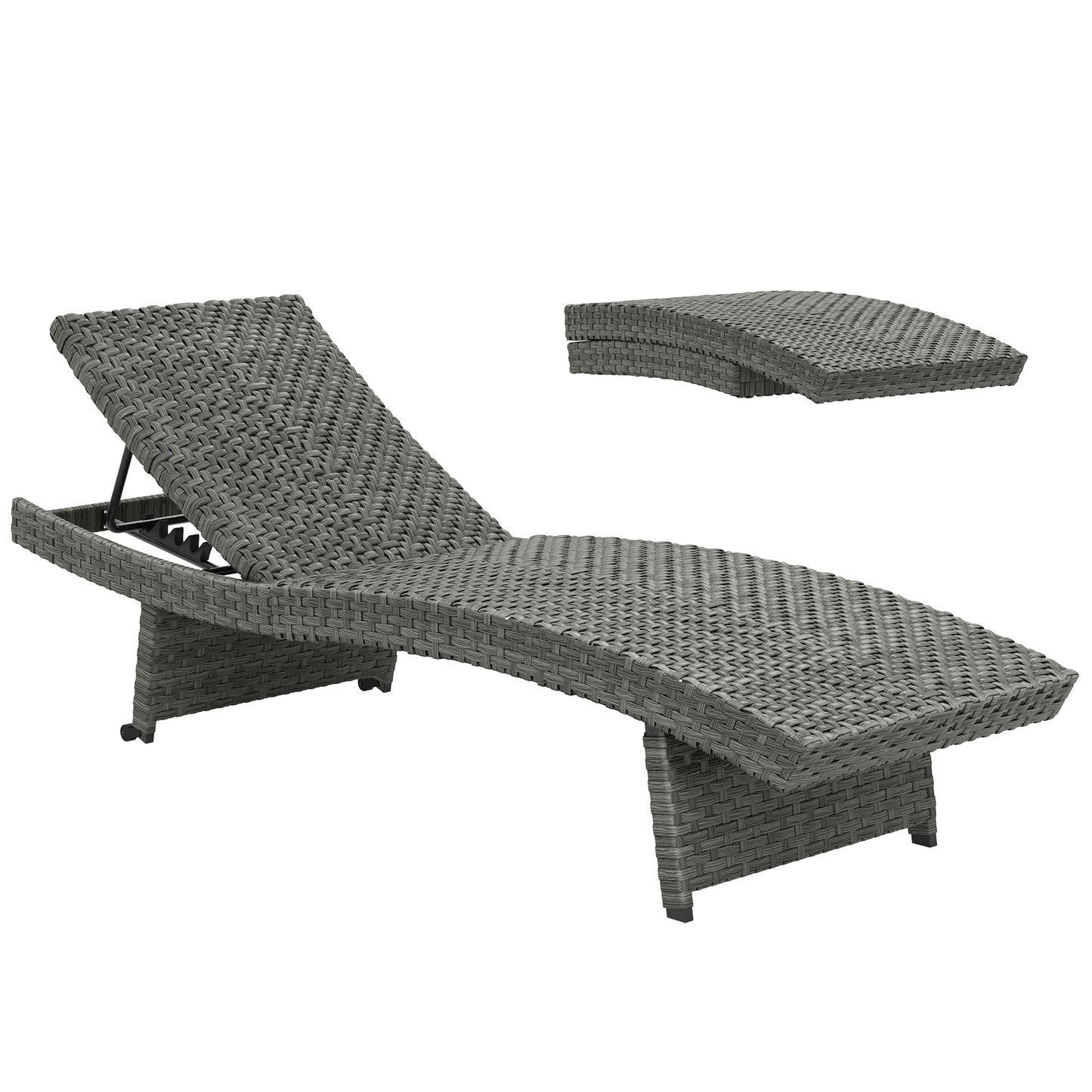 Outdoor PE Rattan Sun Lounger
