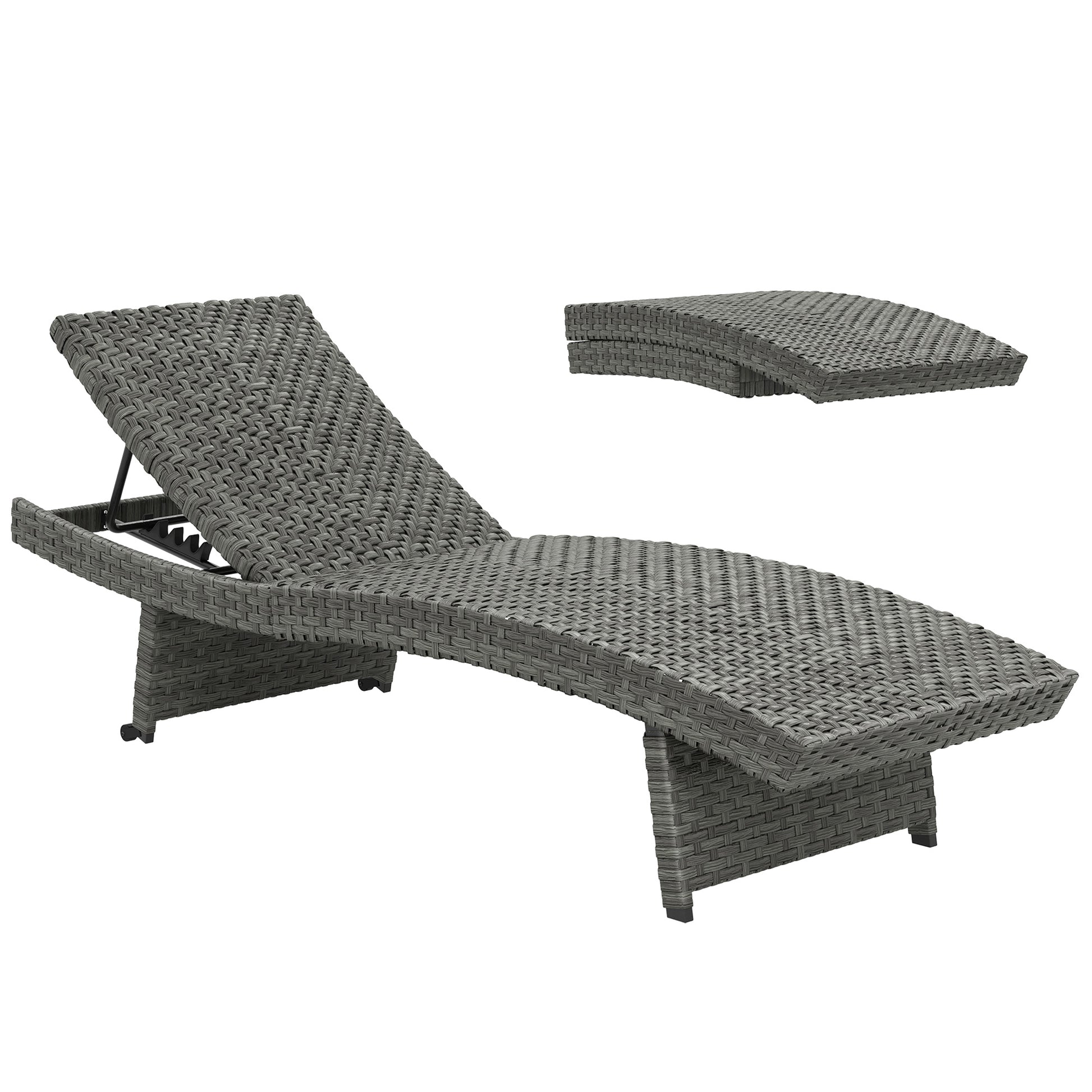 Outdoor PE Rattan Sun Lounger