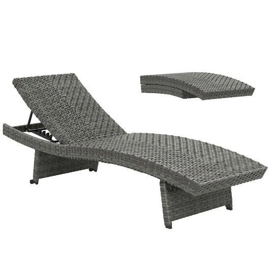 Outdoor PE Rattan Sun Lounger