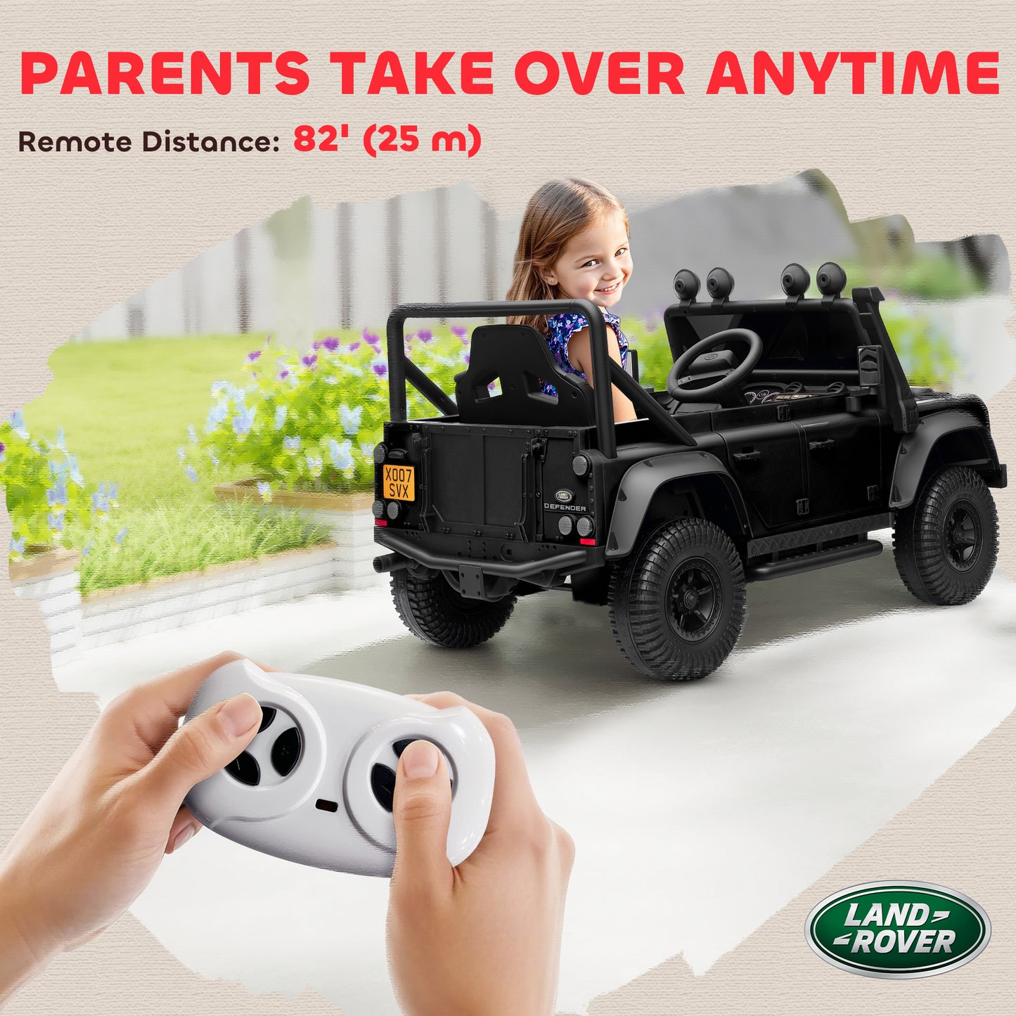 Kids Ride On Car with Remote Control, Music, Horn