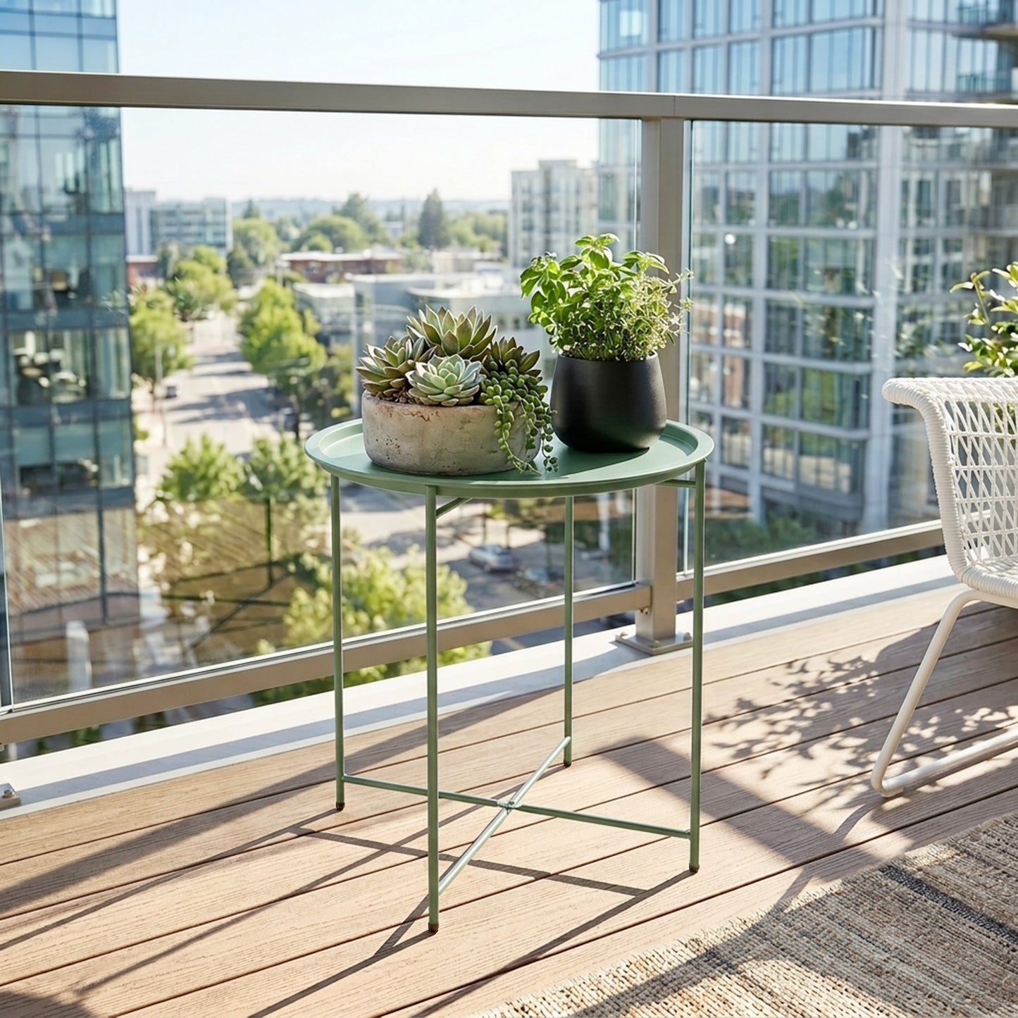 Steel Removable Tray Top Garden Table - Blue