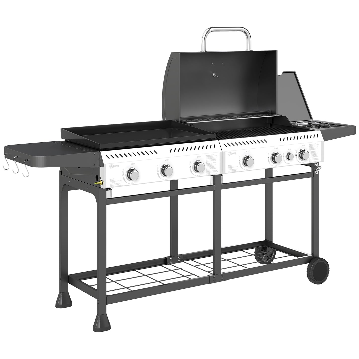 Deluxe Duo Gas BBQ, with Grill, Plancha and Side Burner