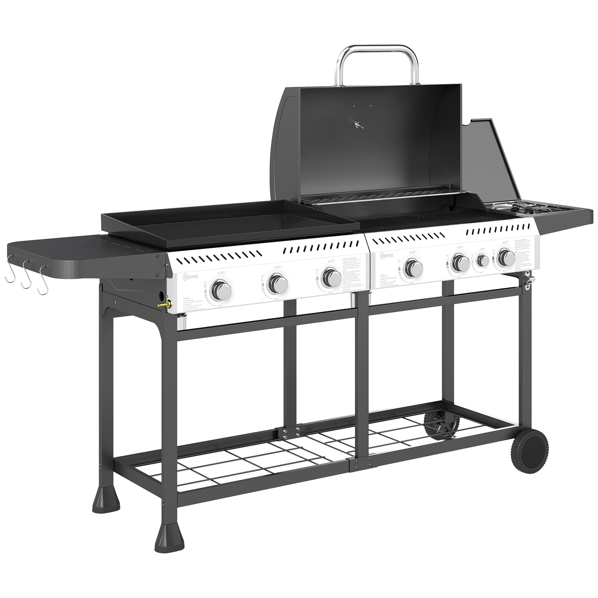 Deluxe Duo Gas BBQ, with Grill, Plancha and Side Burner