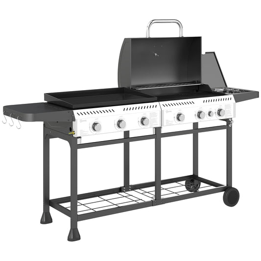 Deluxe Duo Gas BBQ, with Grill, Plancha and Side Burner
