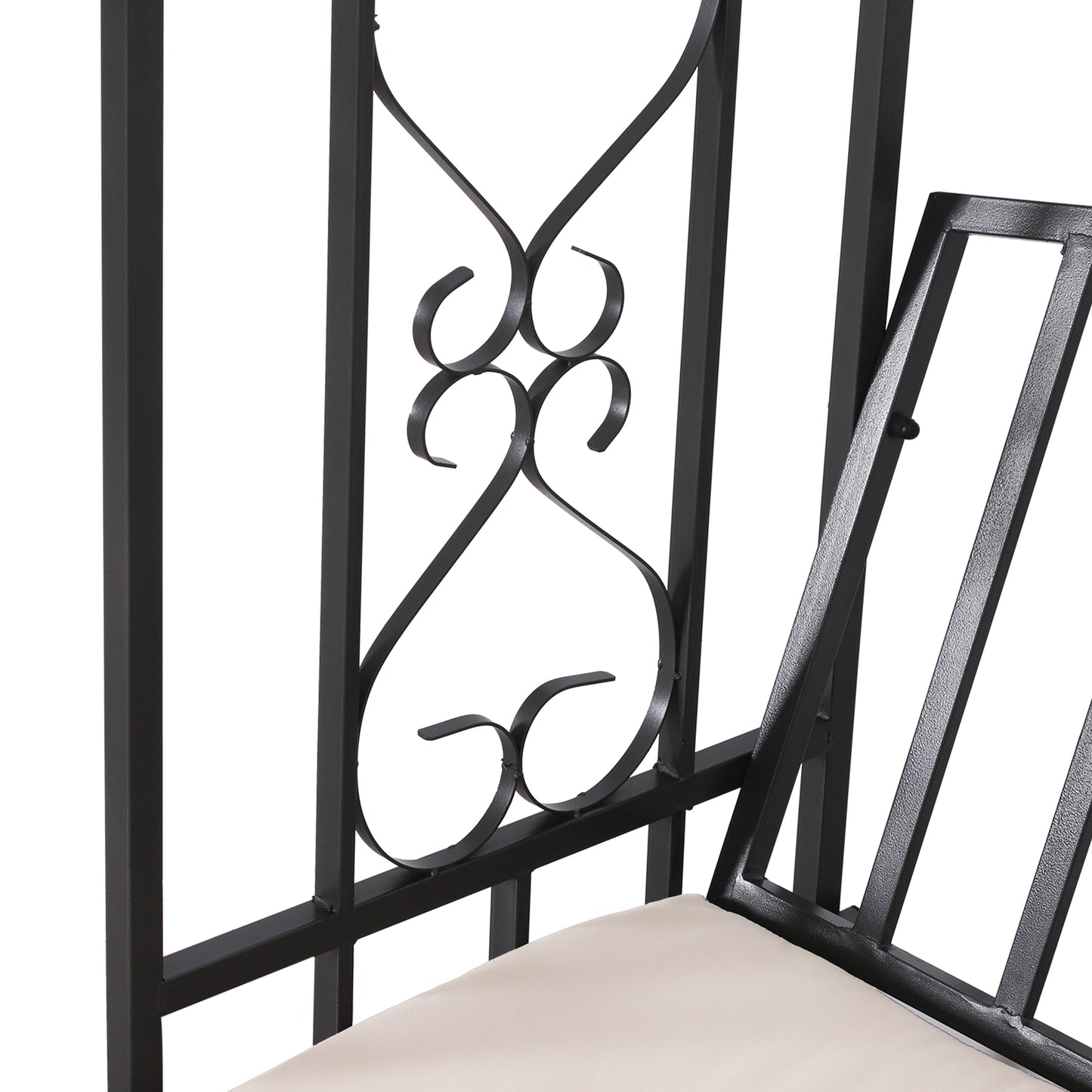 Metal Frame Bench W/Arch, 114Lx60Wx206H cm