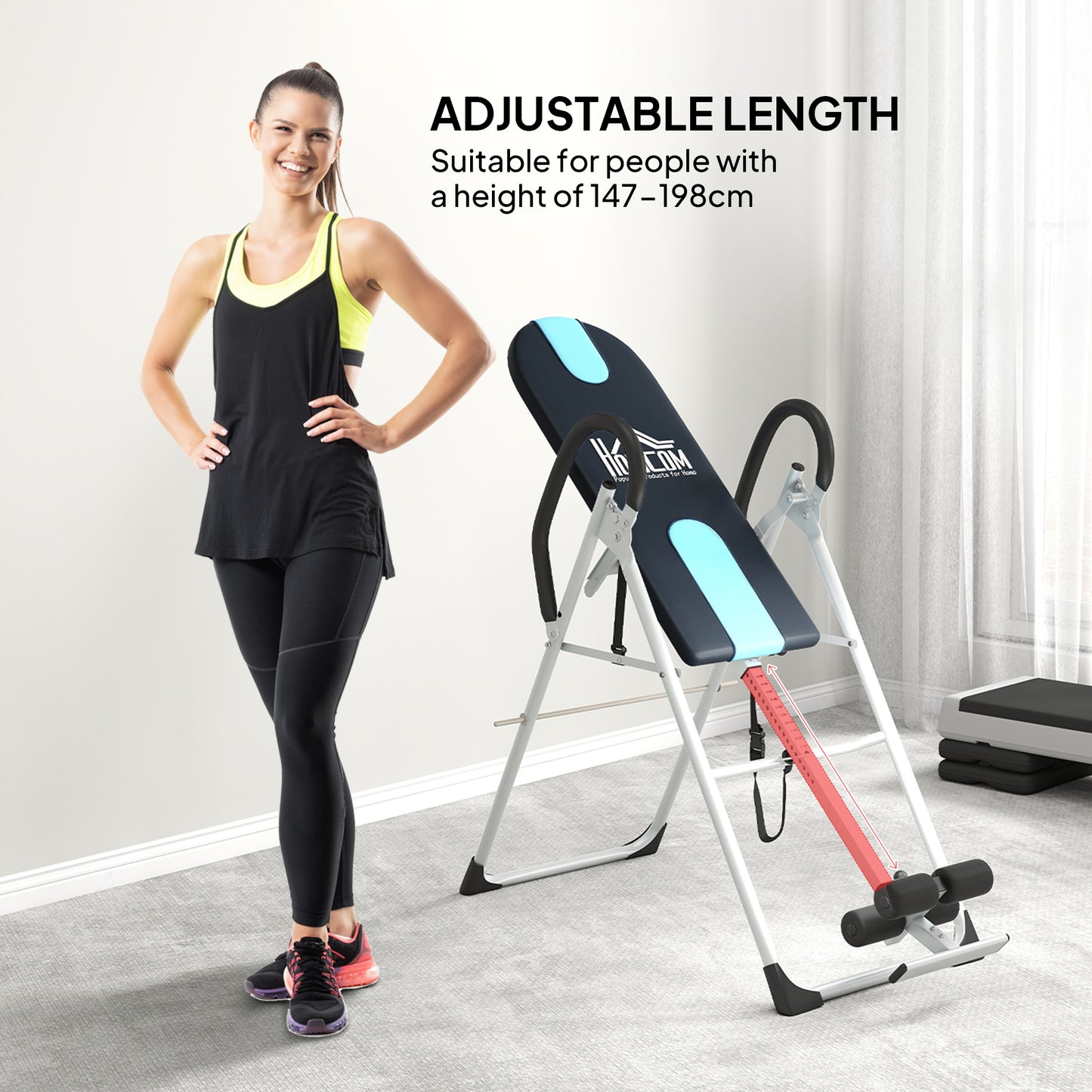Foldable Gravity Inversion Table Back Therapy Home Fitness Bench
