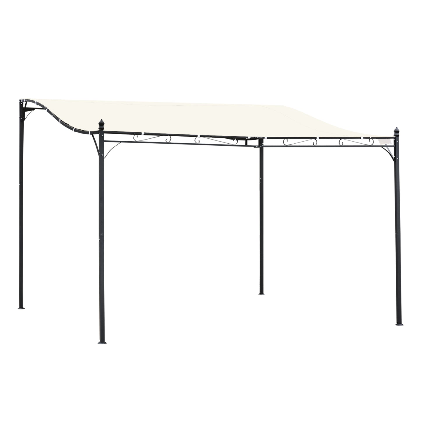 4 x 3 Meters Canopy Metal Wall Gazebo Awning Garden Marquee Shelter