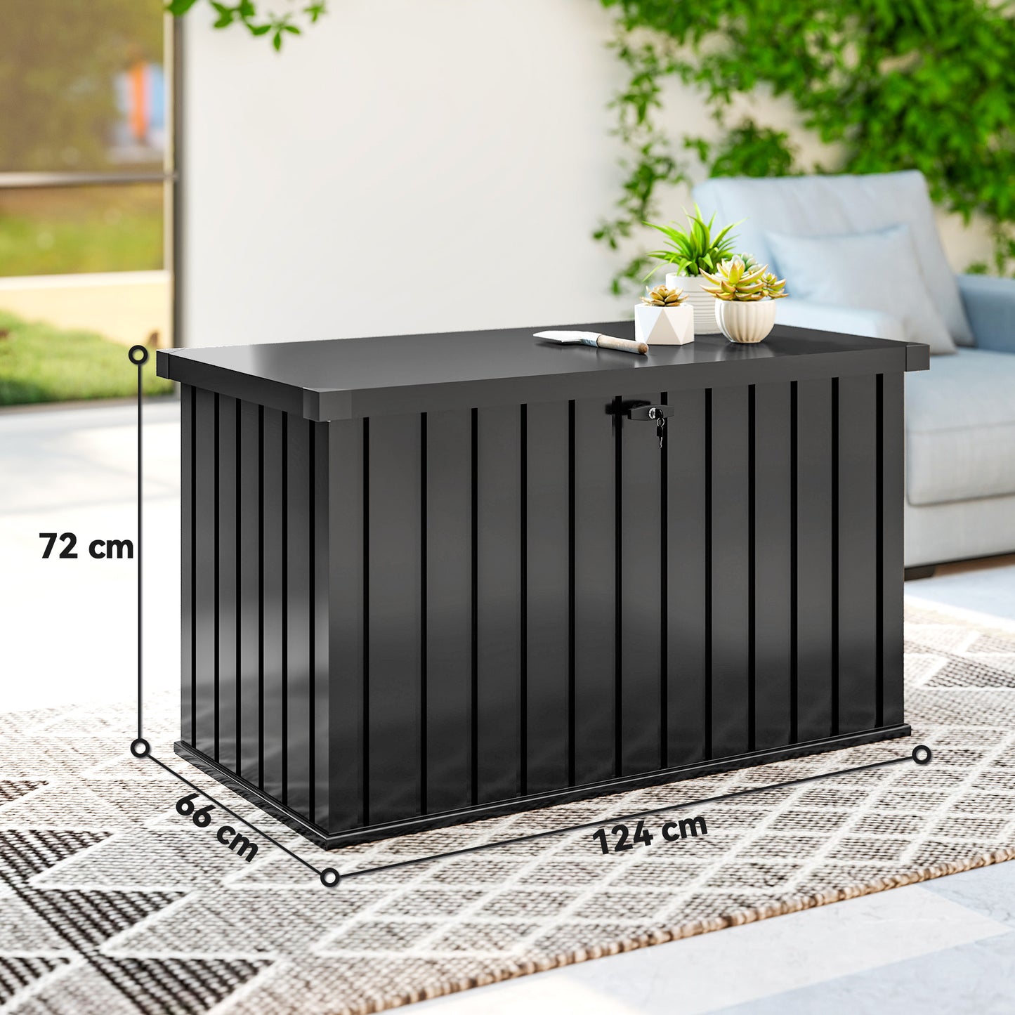 400L Galvanised Steel Garden Storage Box