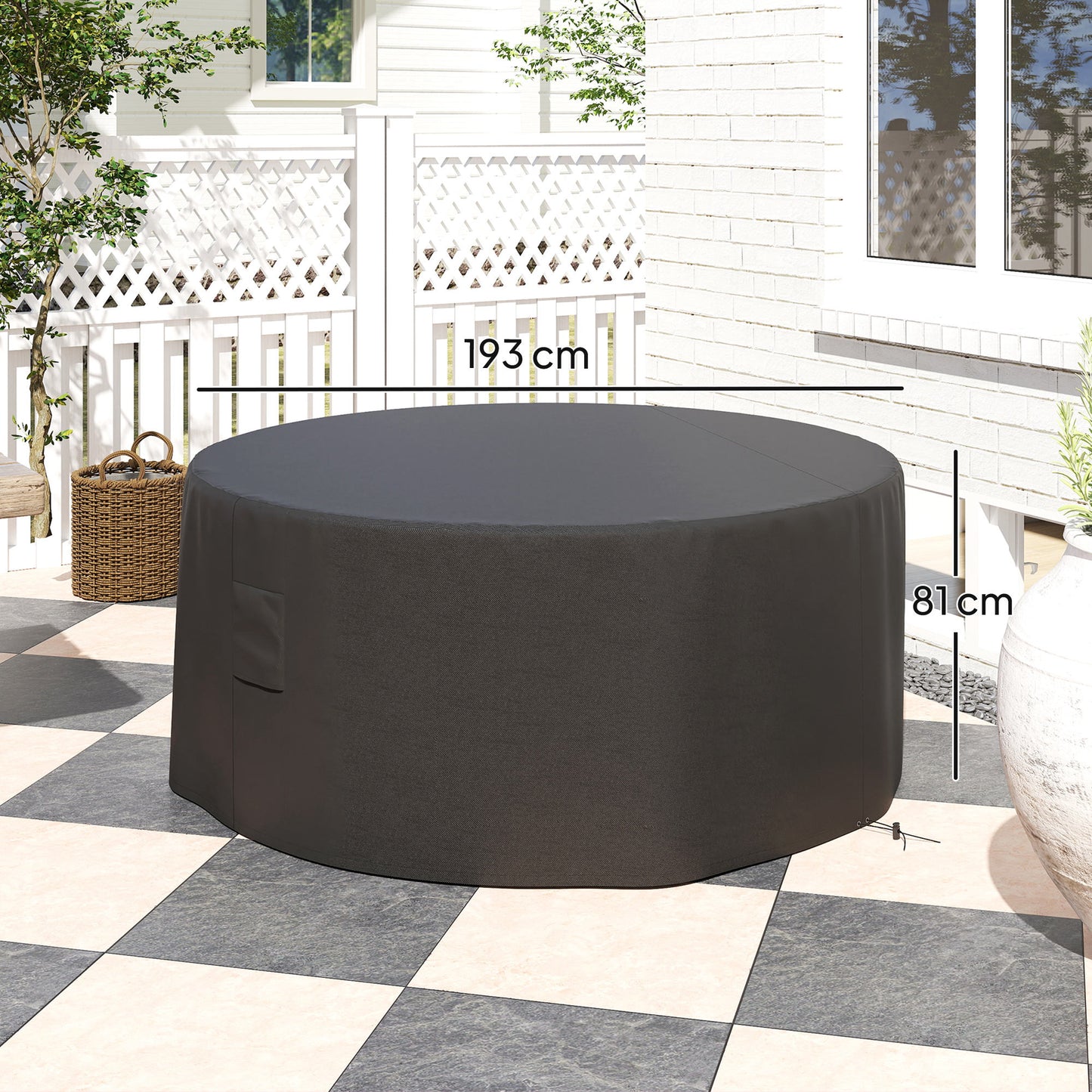 Garden Patio Large Furniture Set Round Cover 600D Oxford Waterproof