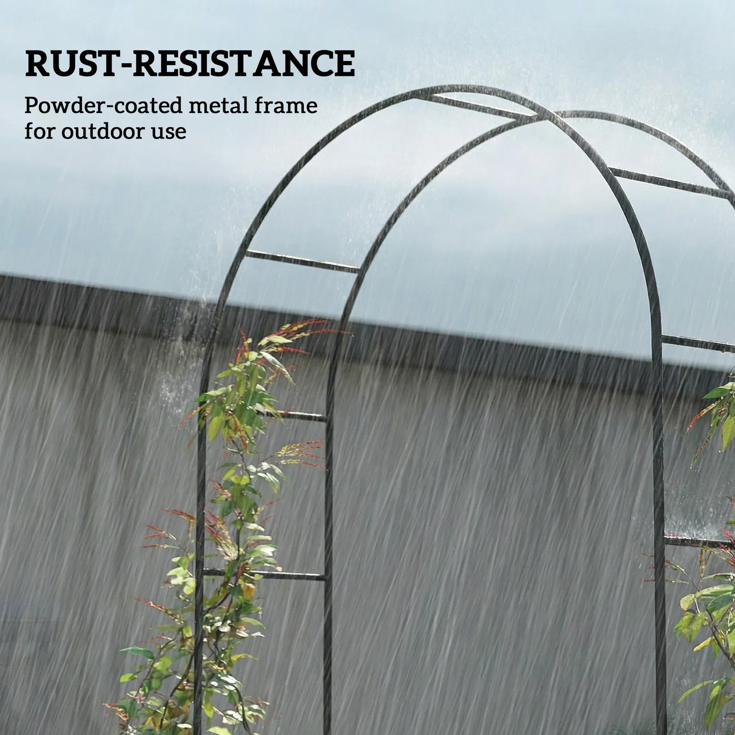 Garden Arch, 2.4 m High x 1.5 m Wide Metal Garden Trellis