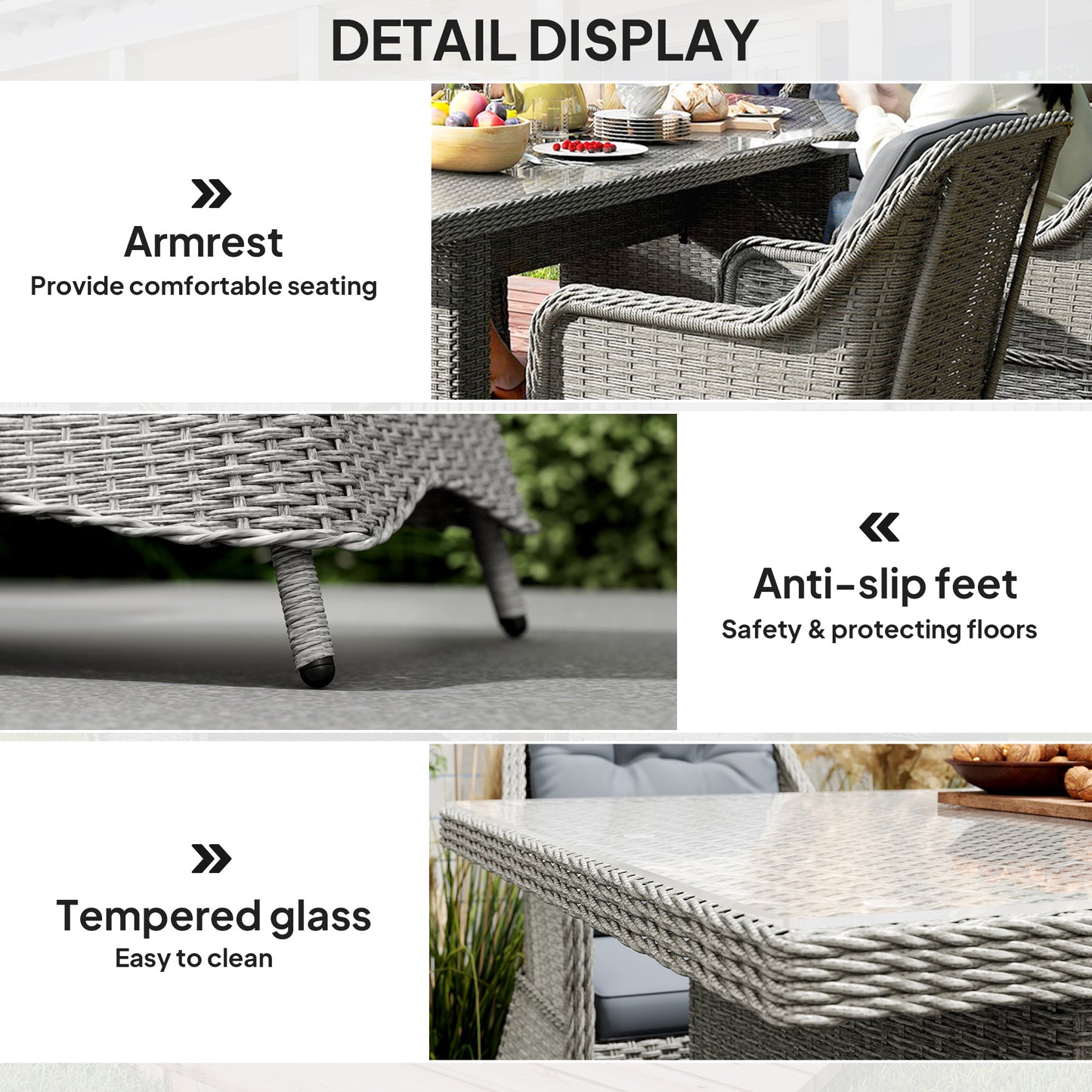 Seven-Piece Rattan Dining Set (1)