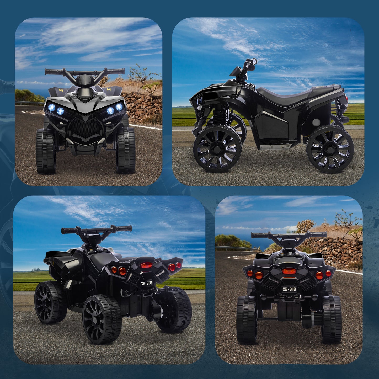 6V Kids ATV, 4 Wheeler Electric Ride on Car with Music