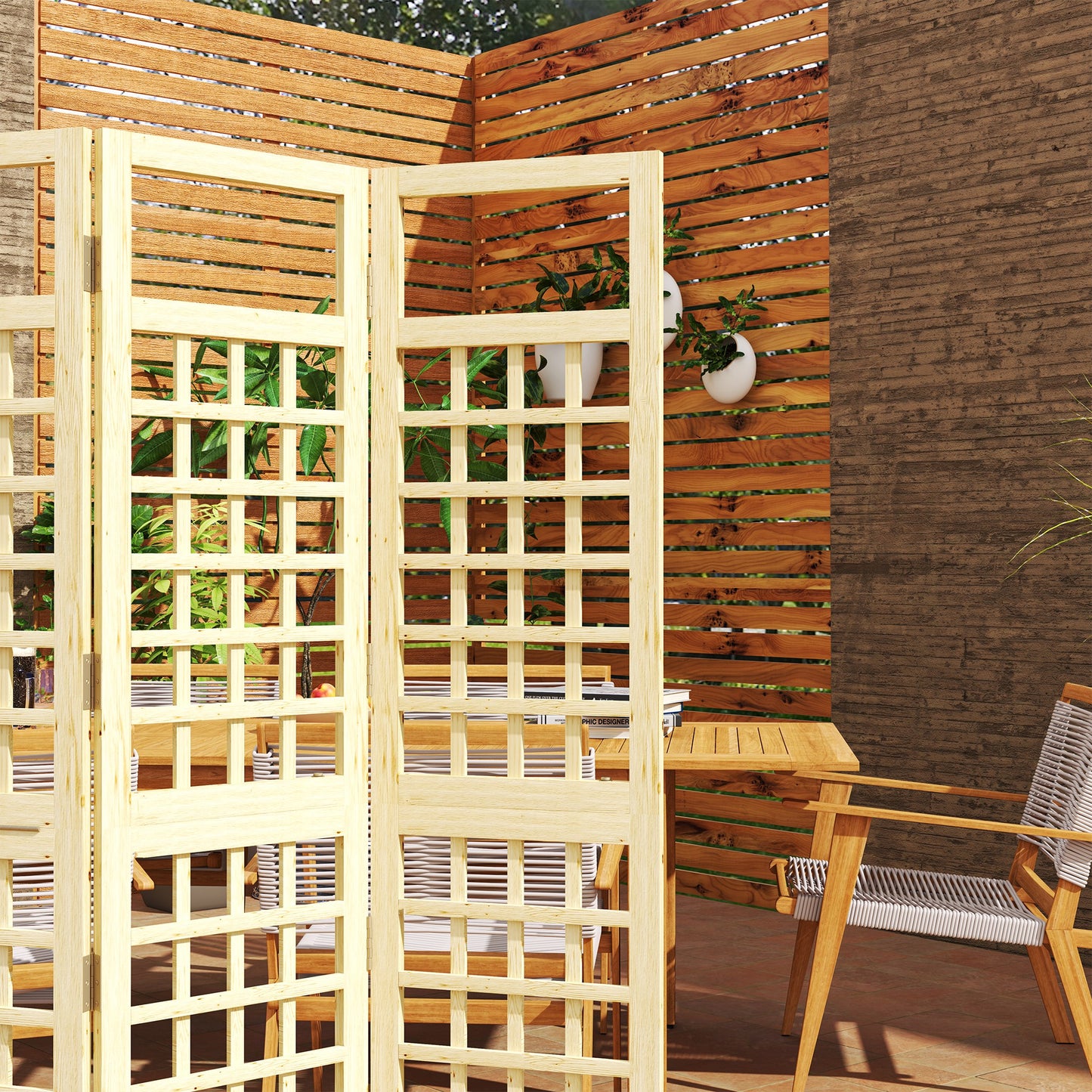 3-Panel Garden Privacy Screen