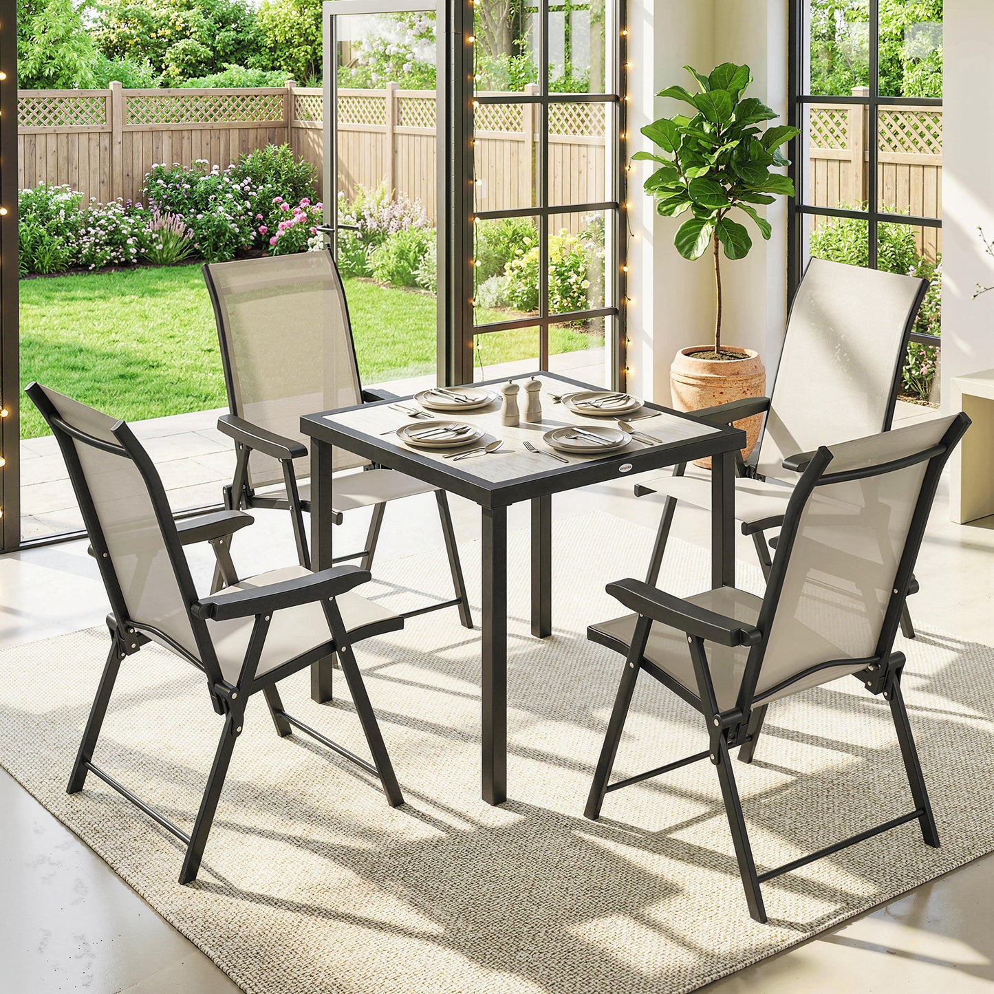 5 Pieces Outdoor Dining Set