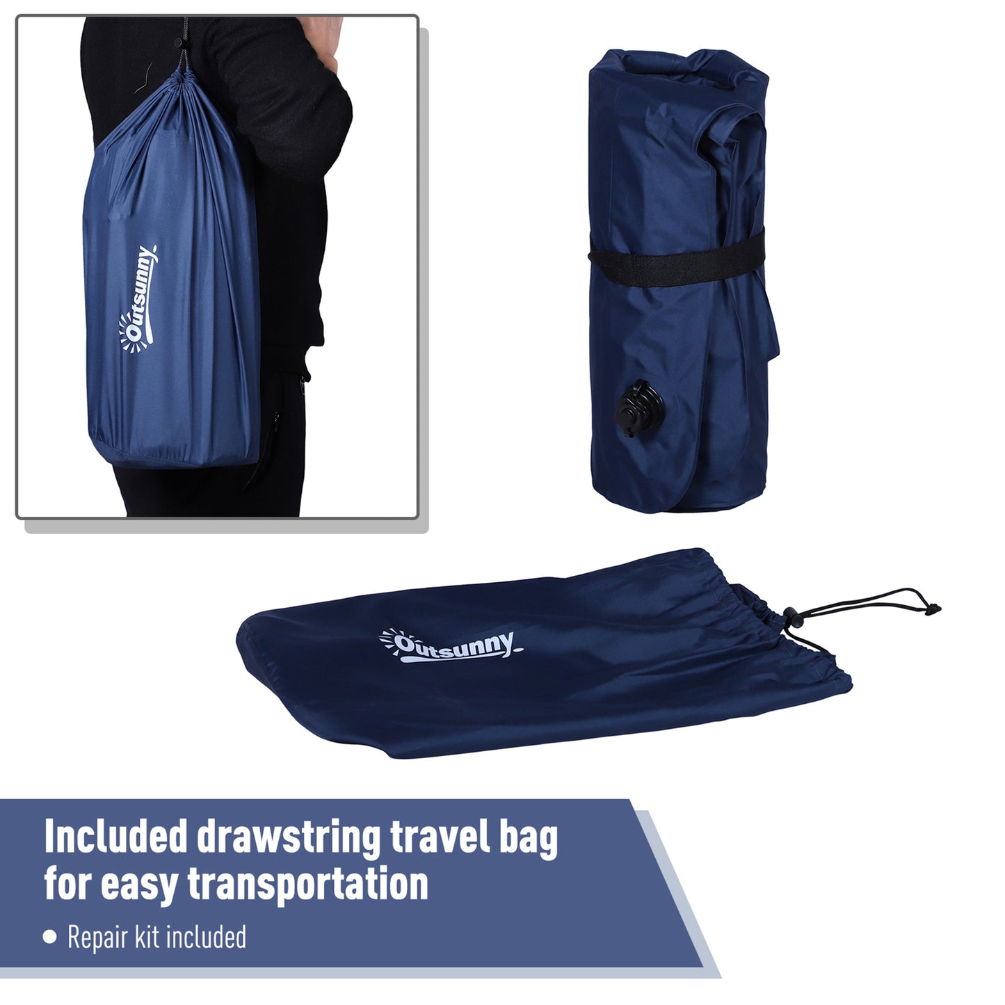 Camping Tent with Inflatable Mattress and Camping Chair