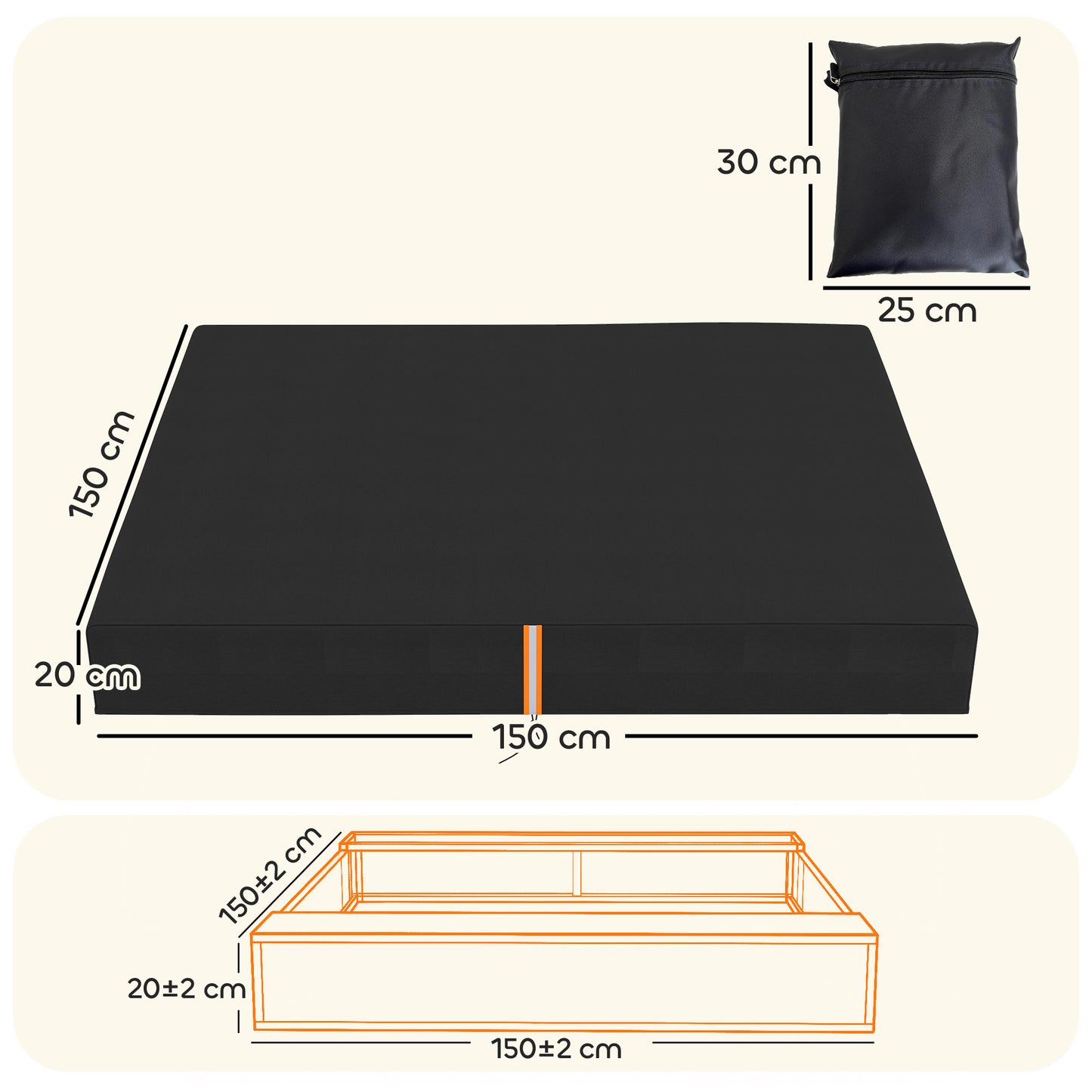 Sandbox Cover, Square Sandpit Cover Waterproof Dustproof UV (1)