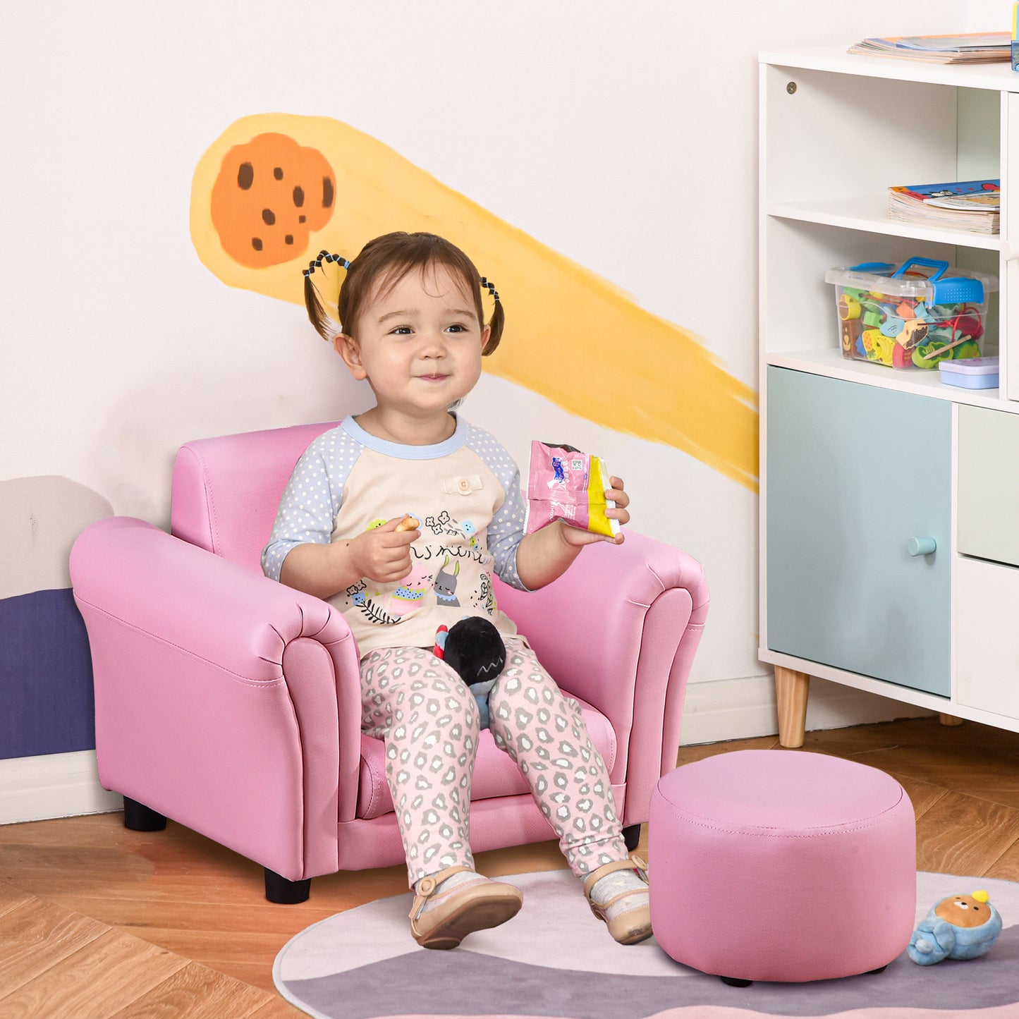 Toddler Chair Single Seater Kids Sofa Set, 54 x 42 x 41cm