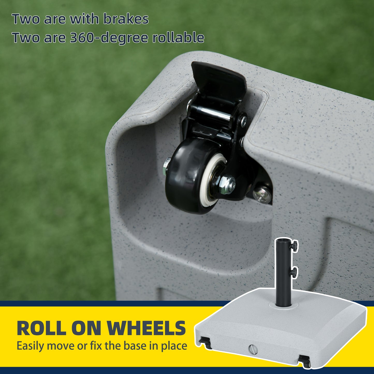 Garden Parasol Base Holder, 24kg Water or 30kg Sand Filled