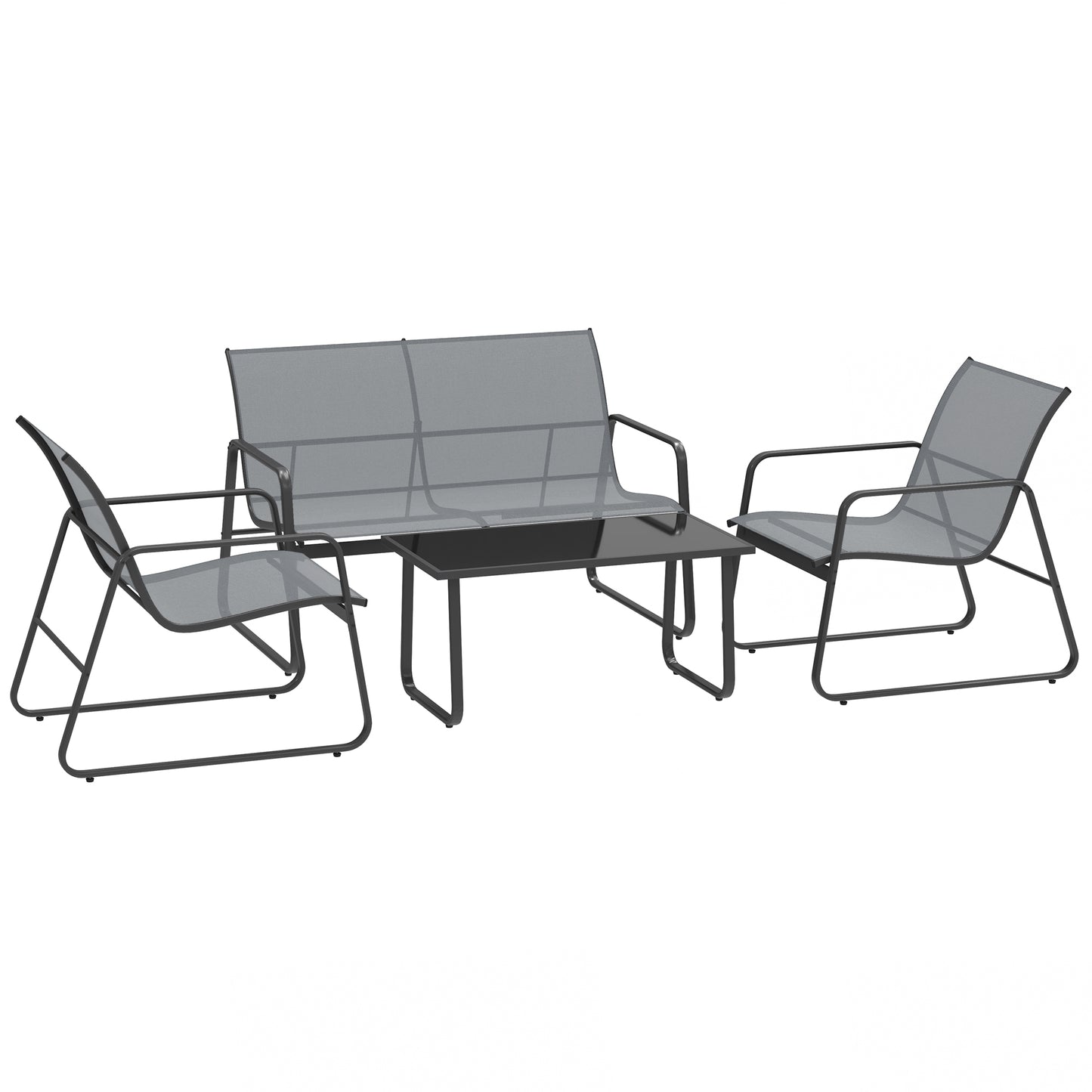 Four-Piece Minimalistic Garden Sofa Set