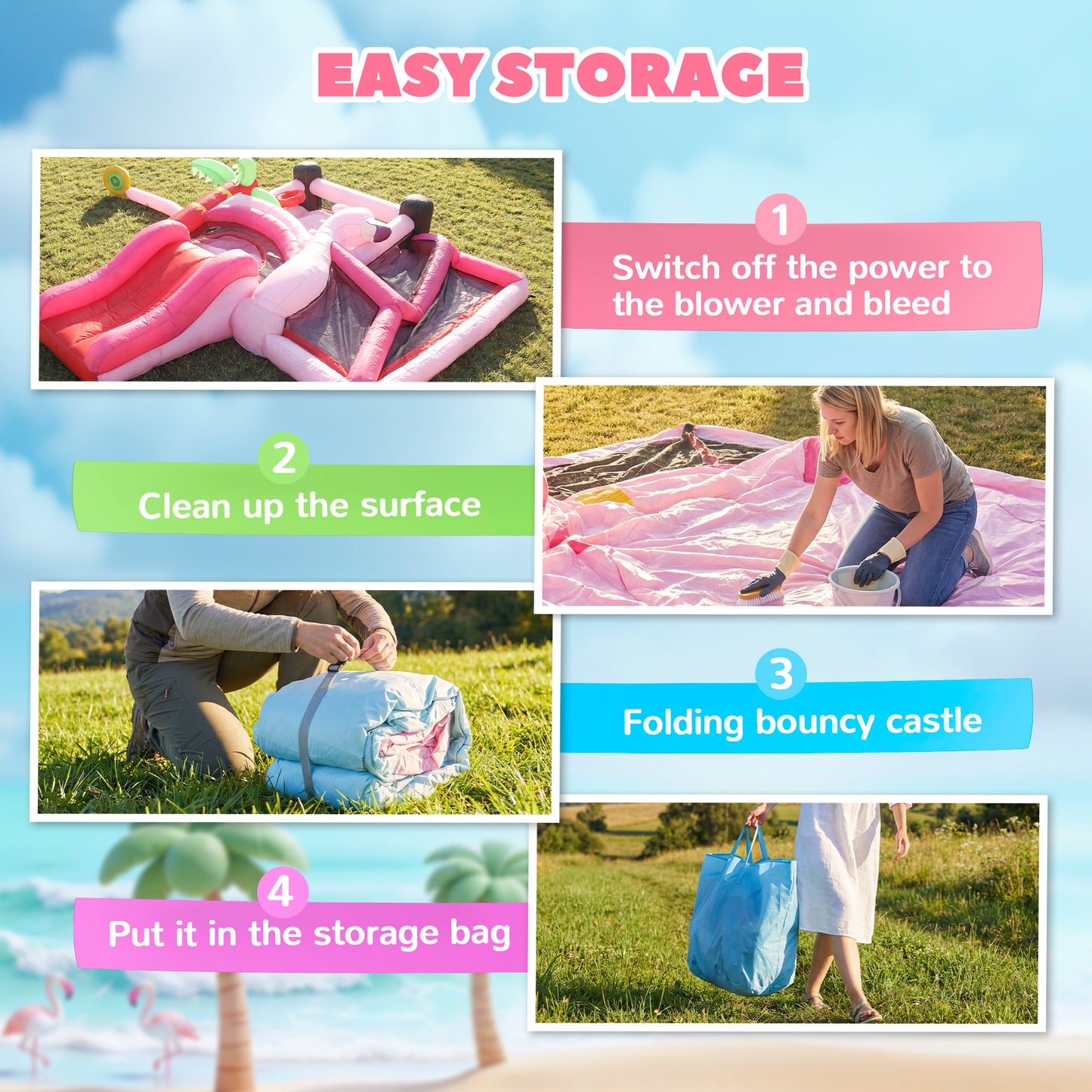 Inflatable Bounce House for Kids with Slide, Ball Pit