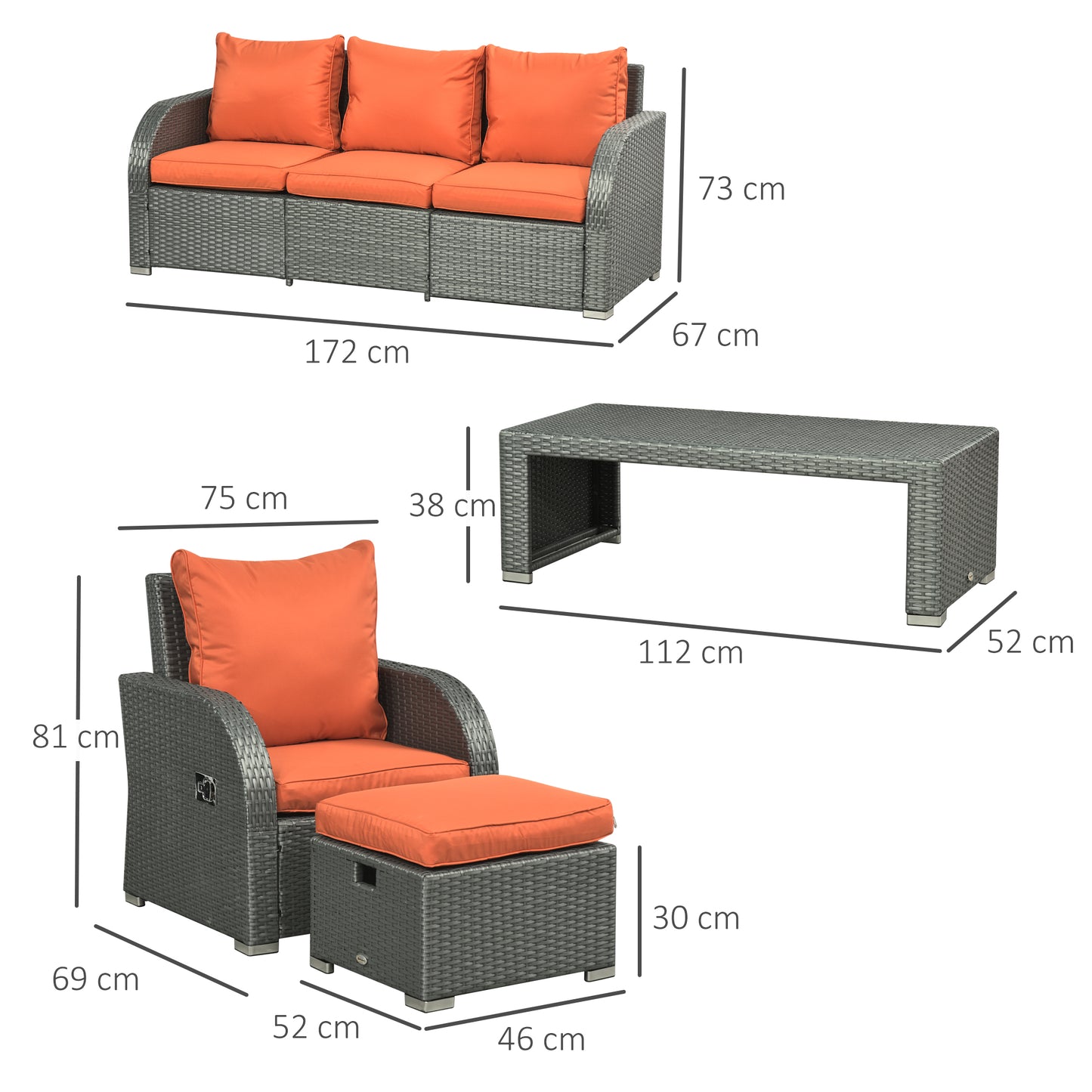 Six-piece Outdoor Rattan Dining Set