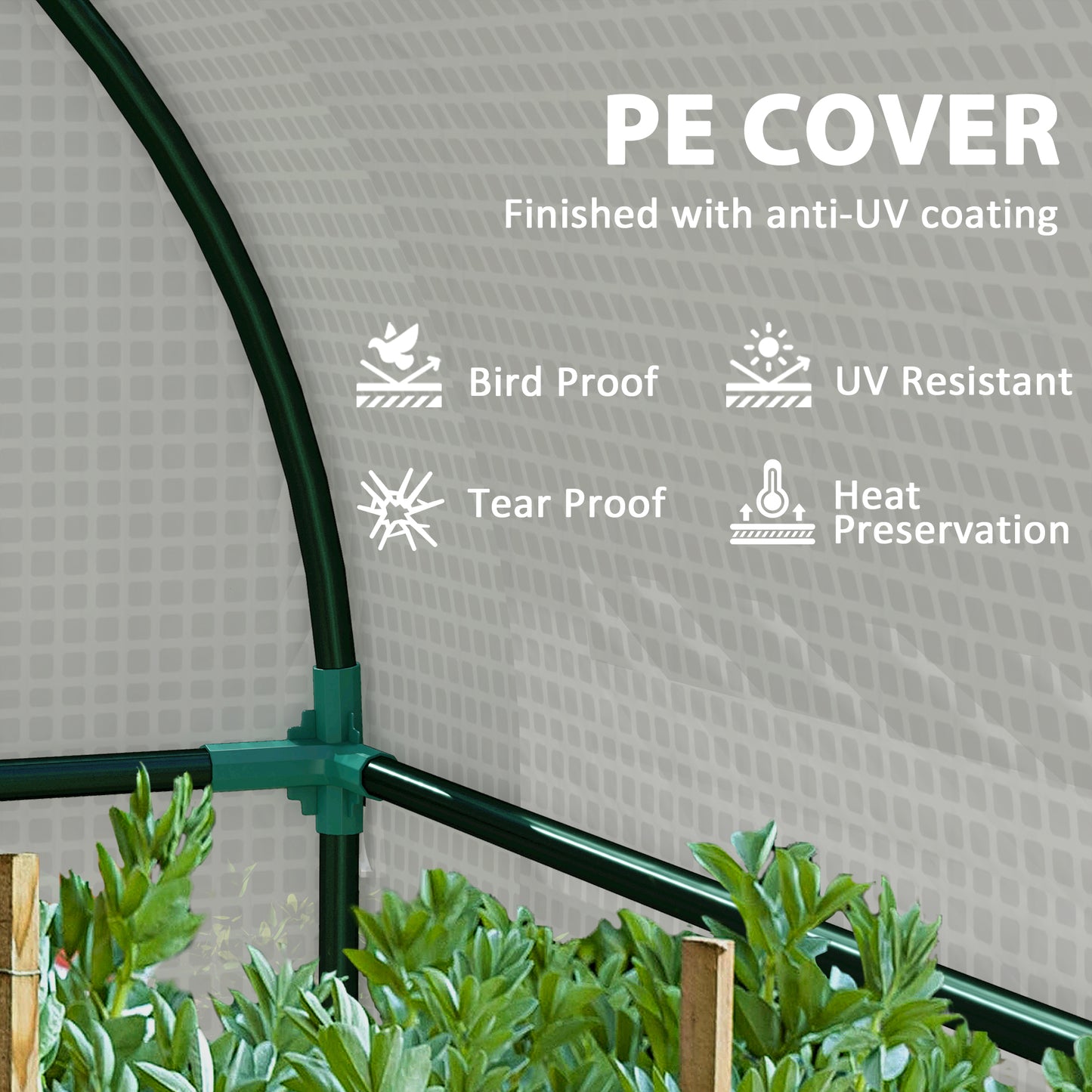 94 x 185cm Mini Two-Room Greenhouse