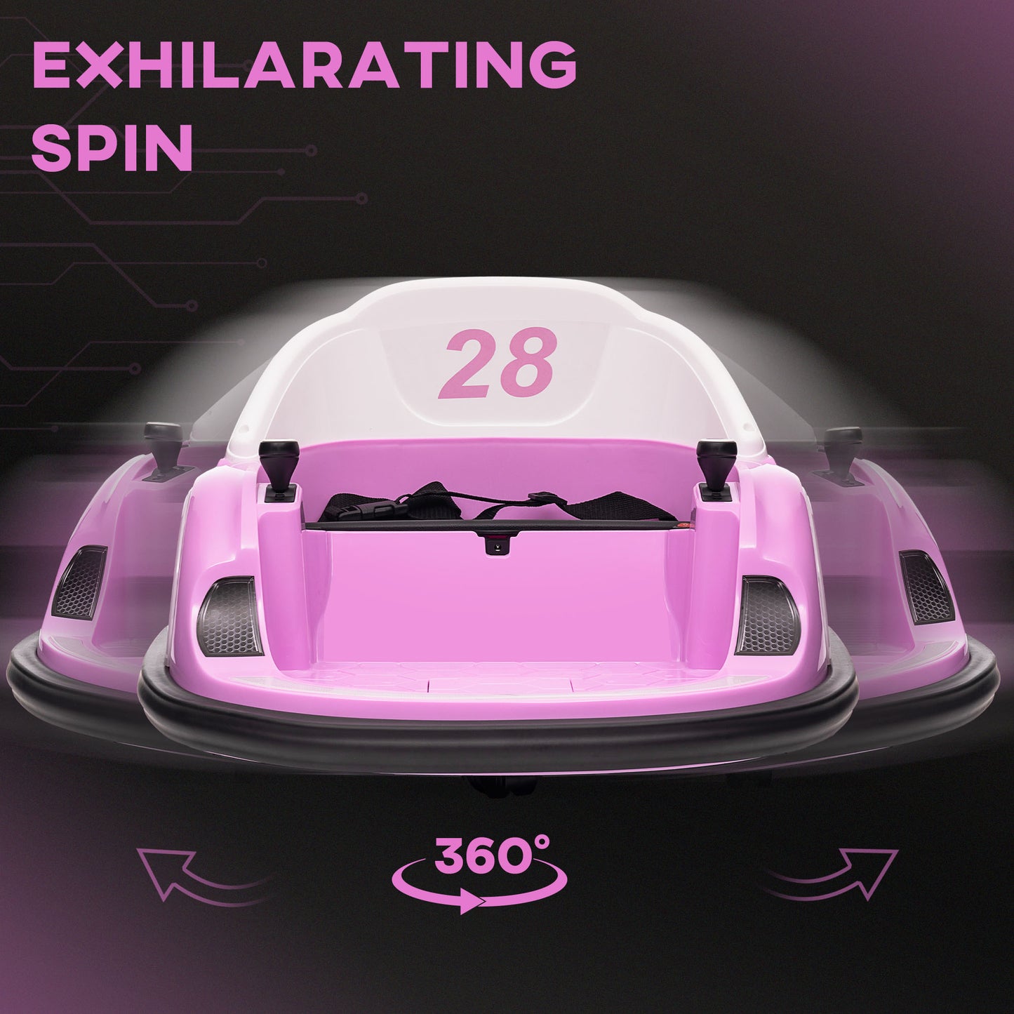 360° Rotation Kids Bumper Car, 12V Waltz Car with Remote Control