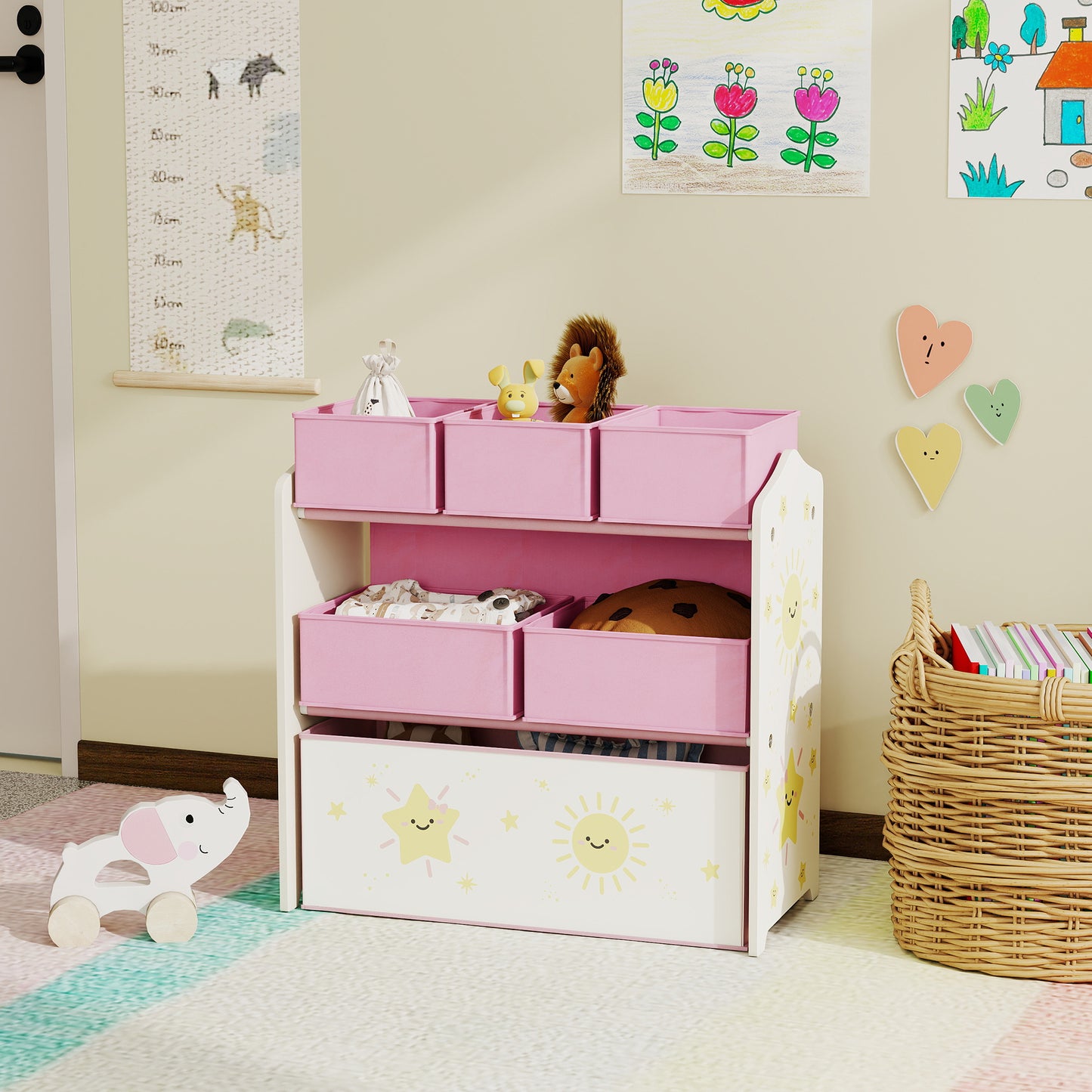 Kids Toy Storage Units, 3-Tier Toy Organiser Shelf