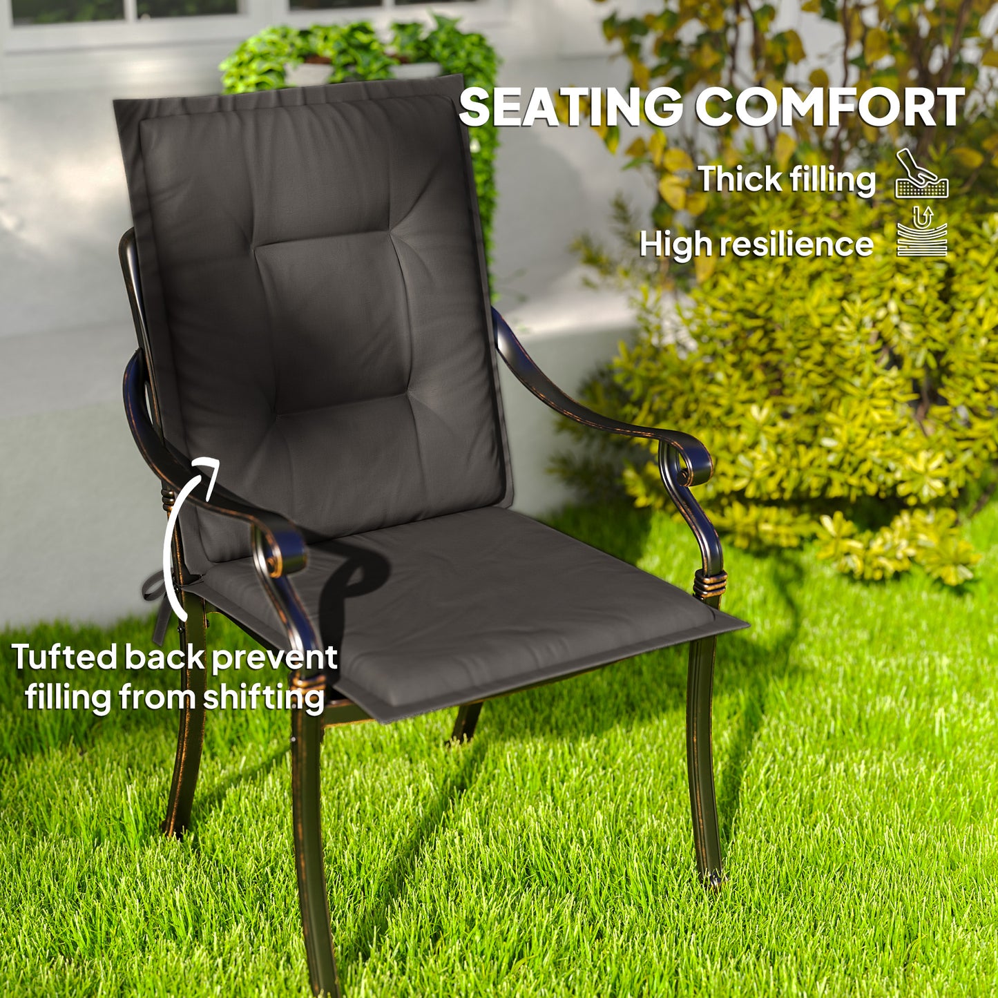 Set of Four Padded Garden Seat Cushions