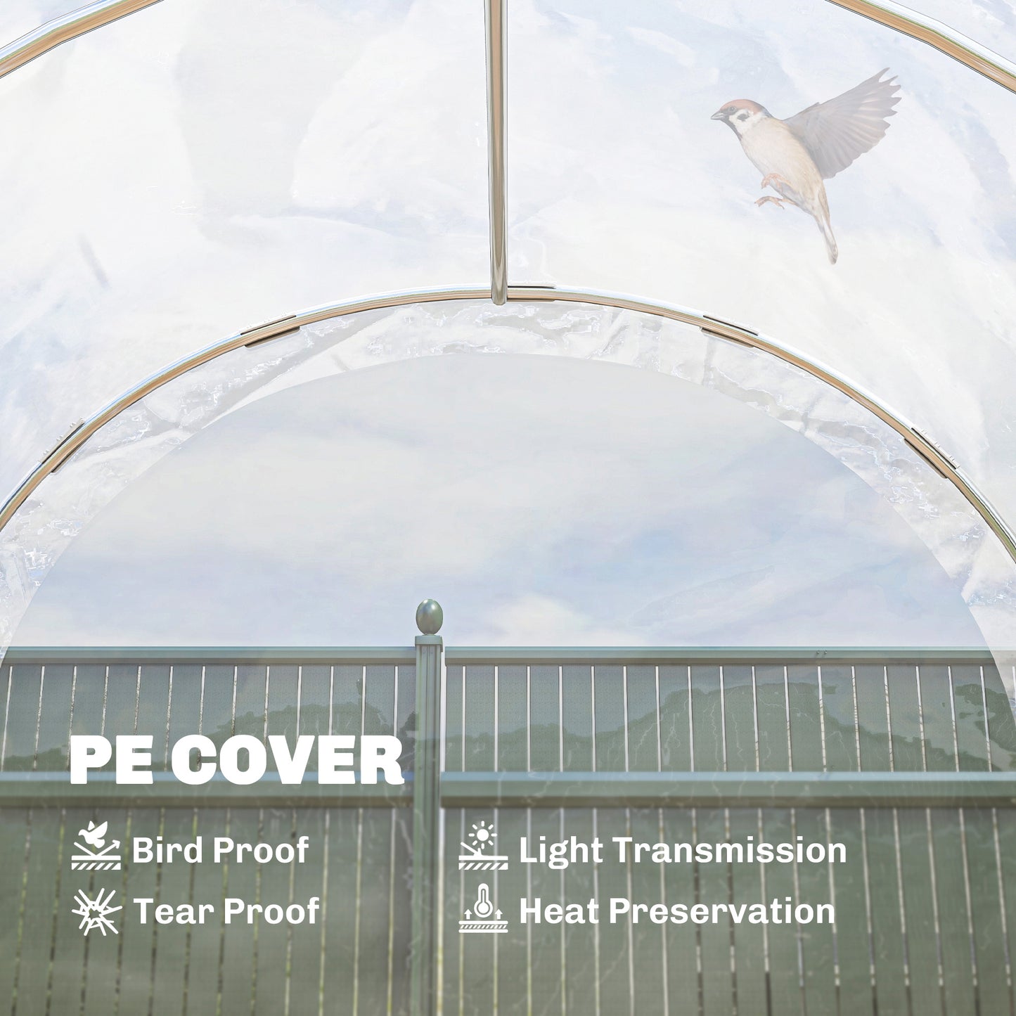 Polytunnel Greenhouse Walk-in Grow House with PE Cover