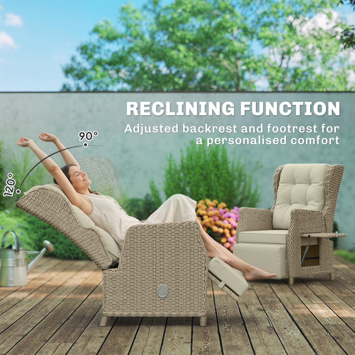 Rattan Garden Recliner Chair