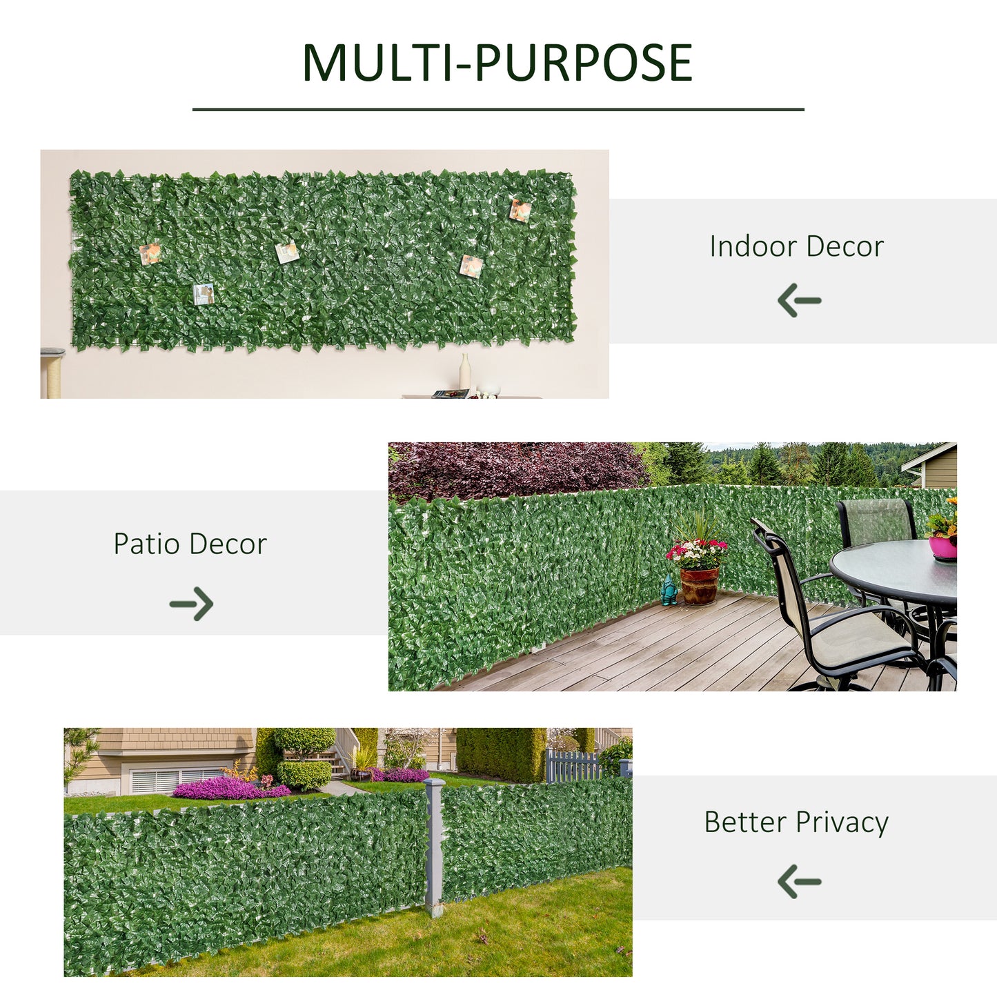 2-Piece Artificial Leaf Hedge Screen Privacy Fence Panel